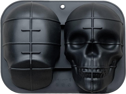 JETKONG Extra Large Silicone Skull Cake Mold Haunted Skull Baking Cake Pan for Halloween and Birthday Party