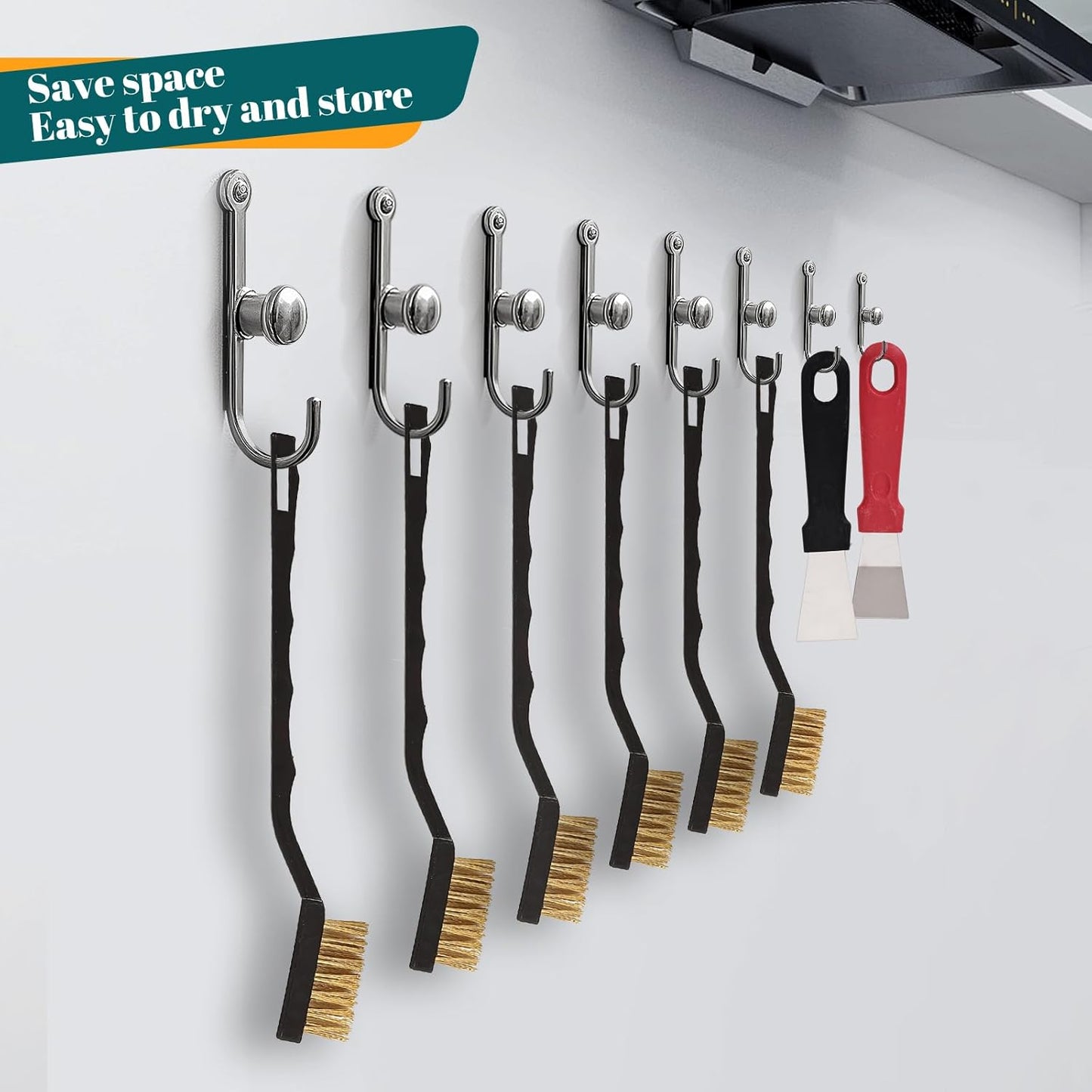 48 Pcs Mini Brass Brush Set, Brass Scratch Brush with Curved Handle, Cleaning Weld Slag and Rust