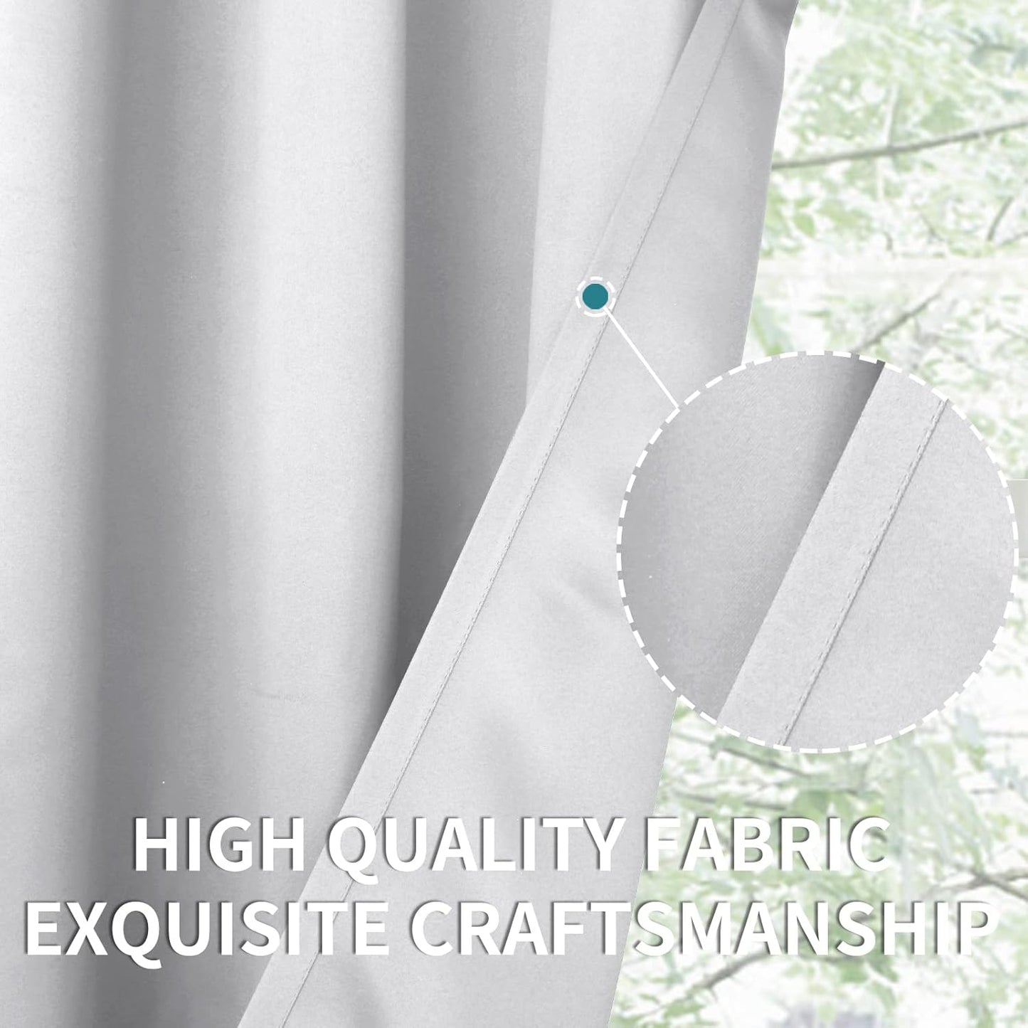 BGment Short Room Darkening Curtains 36 Inches Length for Bathroom - Rod Pocket Thermal Insulated 42 Inch Width Window Drapes for Kitchen Cafe Bedroom, Greyish White, 2 Panels, 42 x 36 Inch