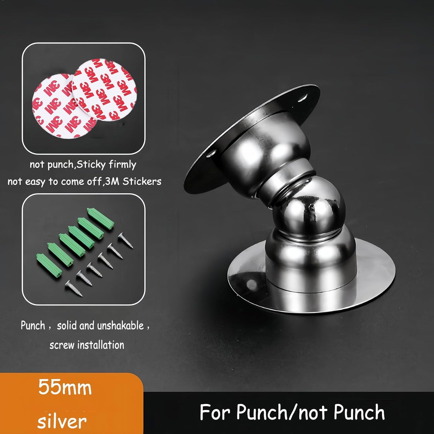 Door Stopper,2 Packs Mini Magnetic Door Stop for Heavy Duty Door,Stainless Steel Ultra-Short Soft Catch Door Stop to Hold Keep Door Open Securely