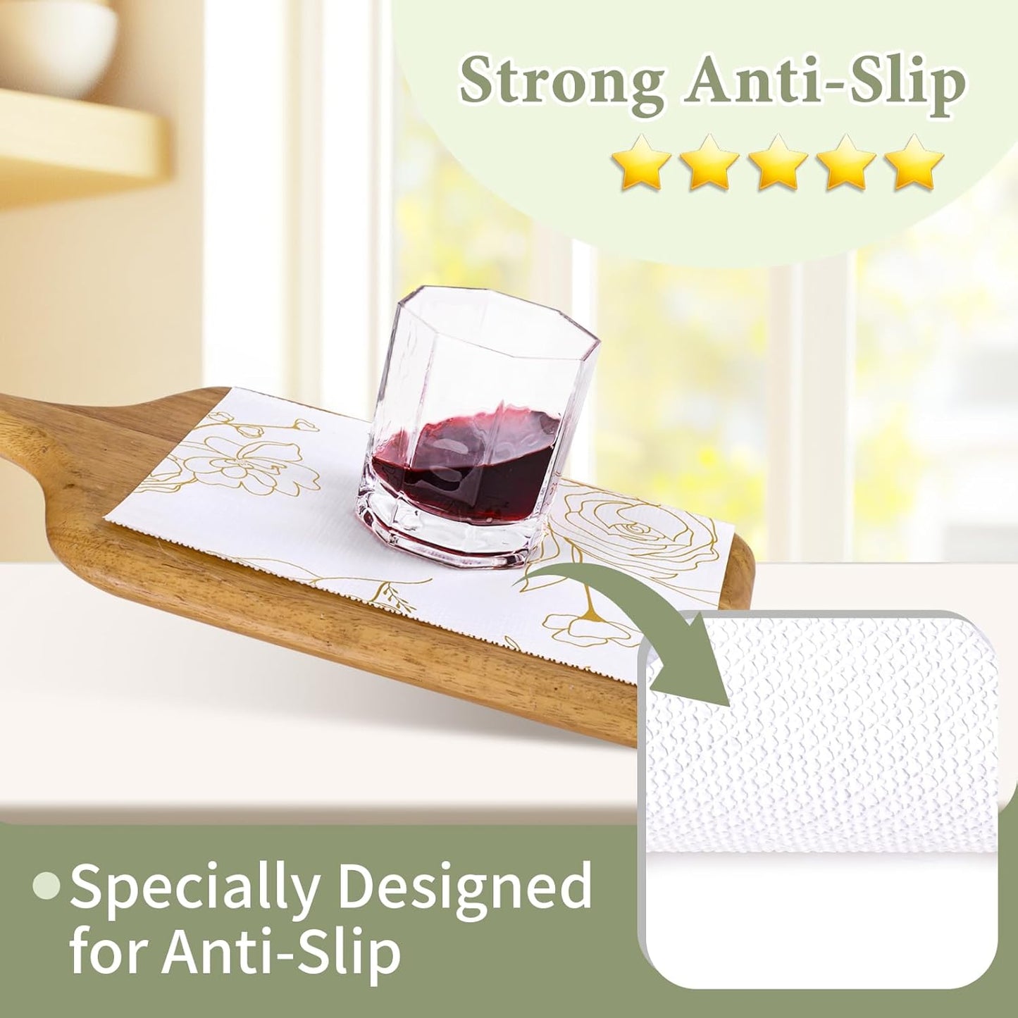 Shelf Liners for Kitchen Cabinets 12in x 10FT Non Adhesive Drawer Liner Gold Floral Thickened Shelf Liner Paper Strong Non-Slip Easy to Clean for Tool Box Refrigerator with Knife and Tape Measure