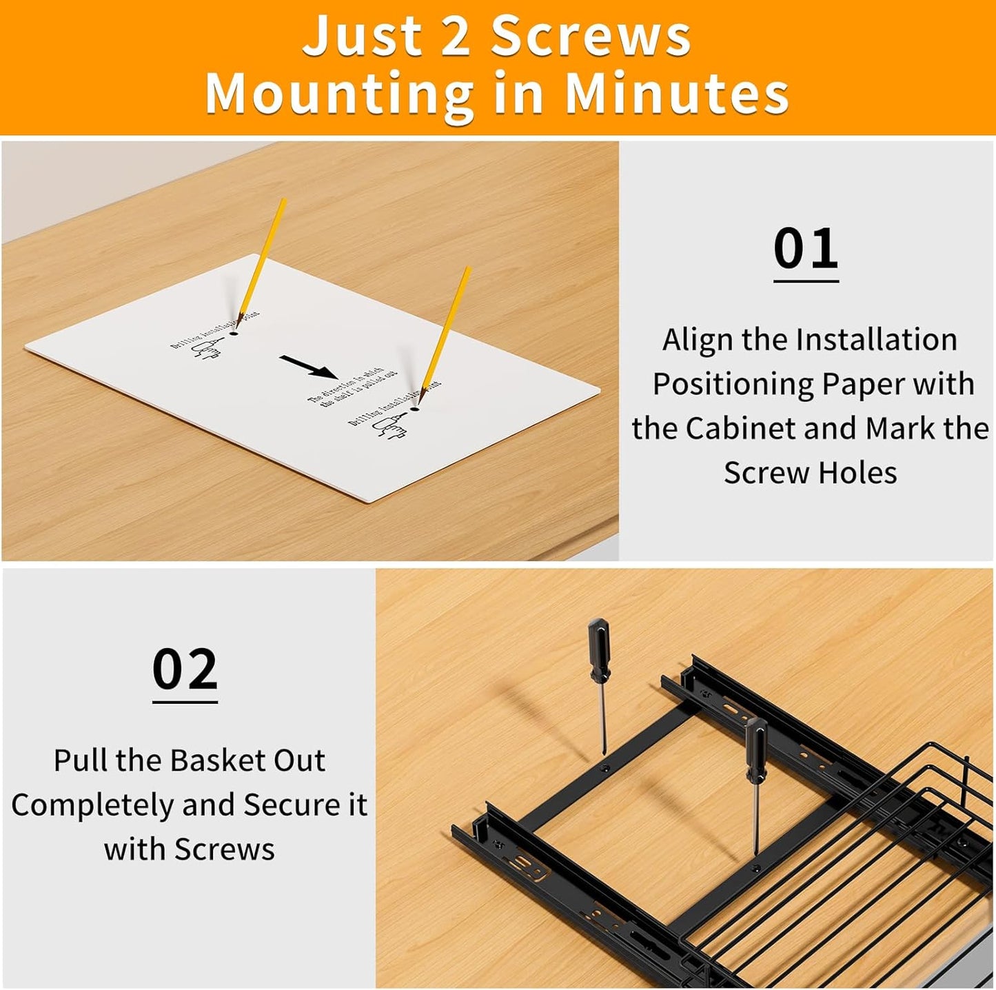 RCHYFEED Pull Out Spice Rack Organizer for Cabinet,Slide out Spice Organizer for Inside Cabinets,Heavy Duty Spice Organization for Kitchen and Pantry,Seasoning,Sauces(1-Tier,8.5" Wx10.5 Dx2.5 H)