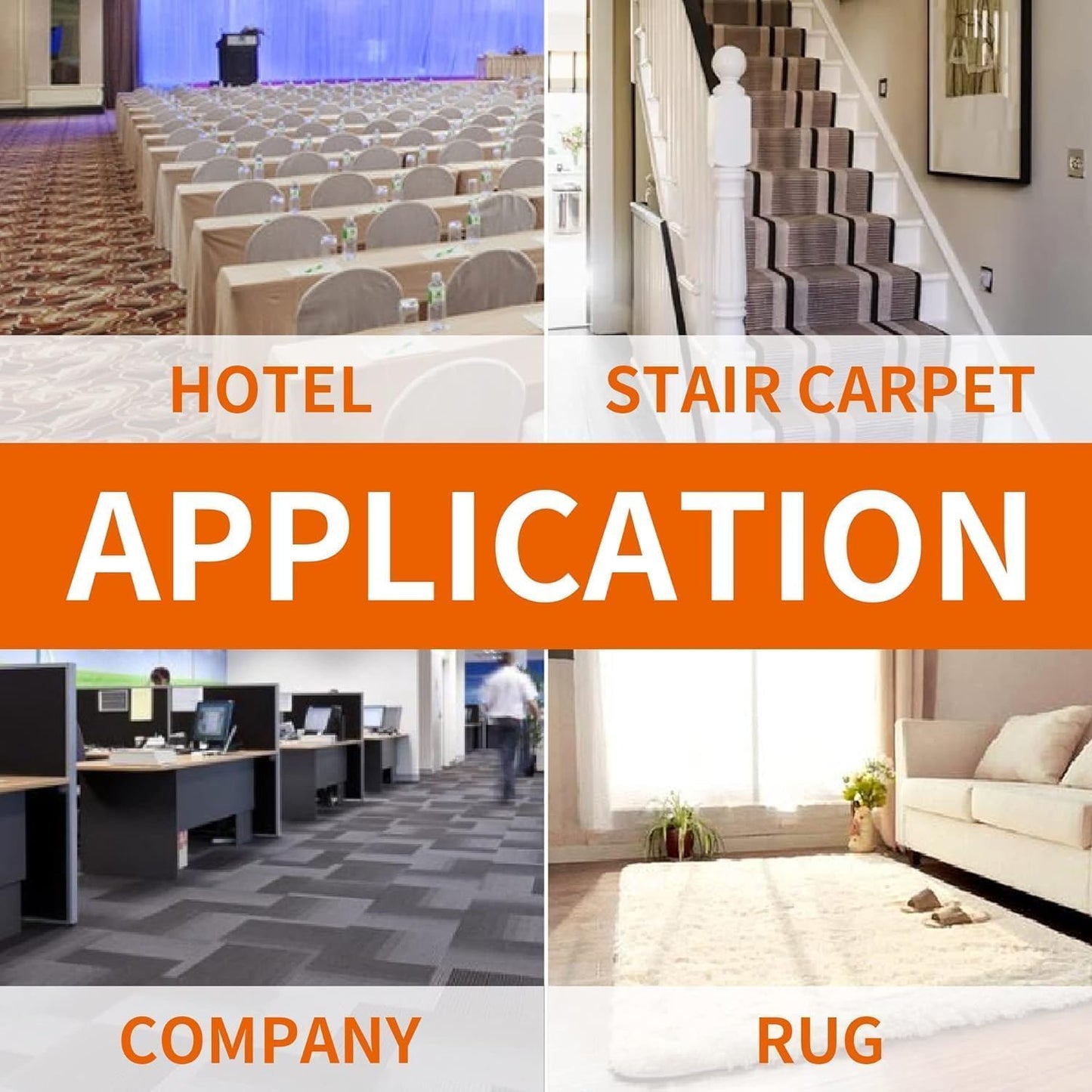 TAPEBEAR Carpet Tape Double Sided 2Inch x 30Yards, Heavy Duty Rug Gripper Anti Slip Anti Curling Floor Tape Residue-Free, Two Sided, Removable, Waterproof for Area Rugs, Mats, Strong Hold for Tile