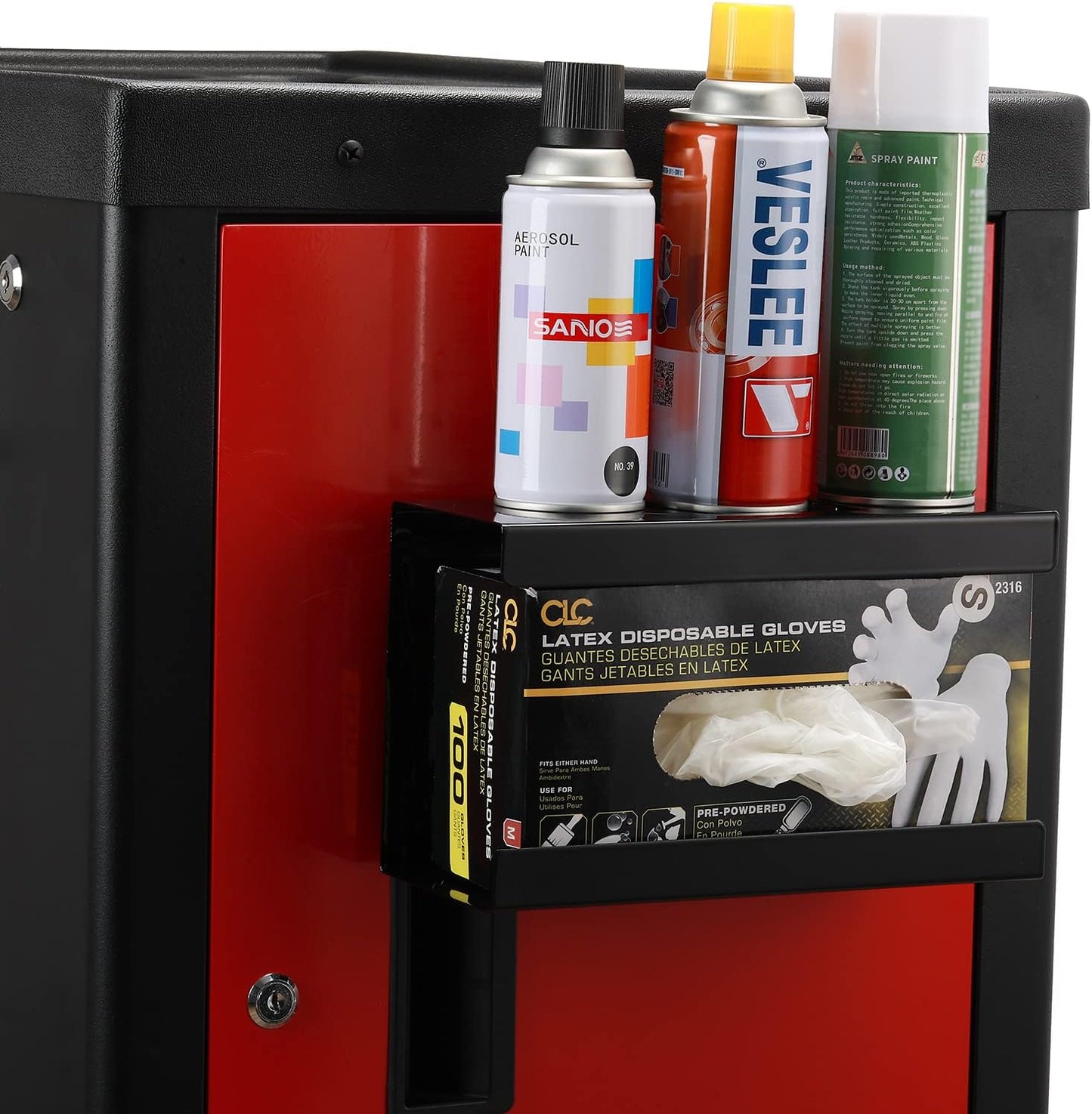 EMENTOL Magnetic Glove/Tissue Dispenser Holder Set, Black Glove Dispenser Wall Mount, Mount onto Tool Box or in Workshops