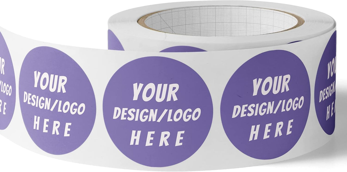 150 Custom Circle/Square BOPP Roll Labels- Personalized Stickers for Business Logo, Party, Wedding Favor, Baby Shower-Any Design Text + Image, Matte/Gloss Finish (3 * 2 Inch)