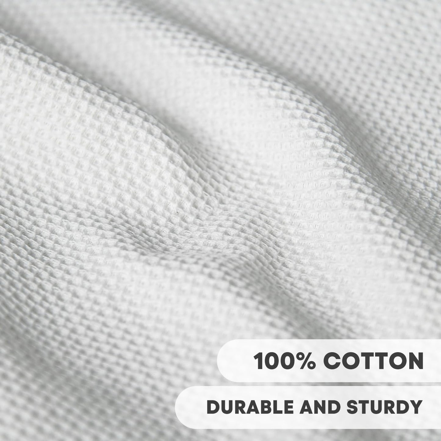 Artoid Mode 100% Cotton White Waffle Weave Kitchen Dish Cloths, 12x12 Inch Ultra Soft Absorbent Quick Drying Kitchen Dish Towels Set of 6