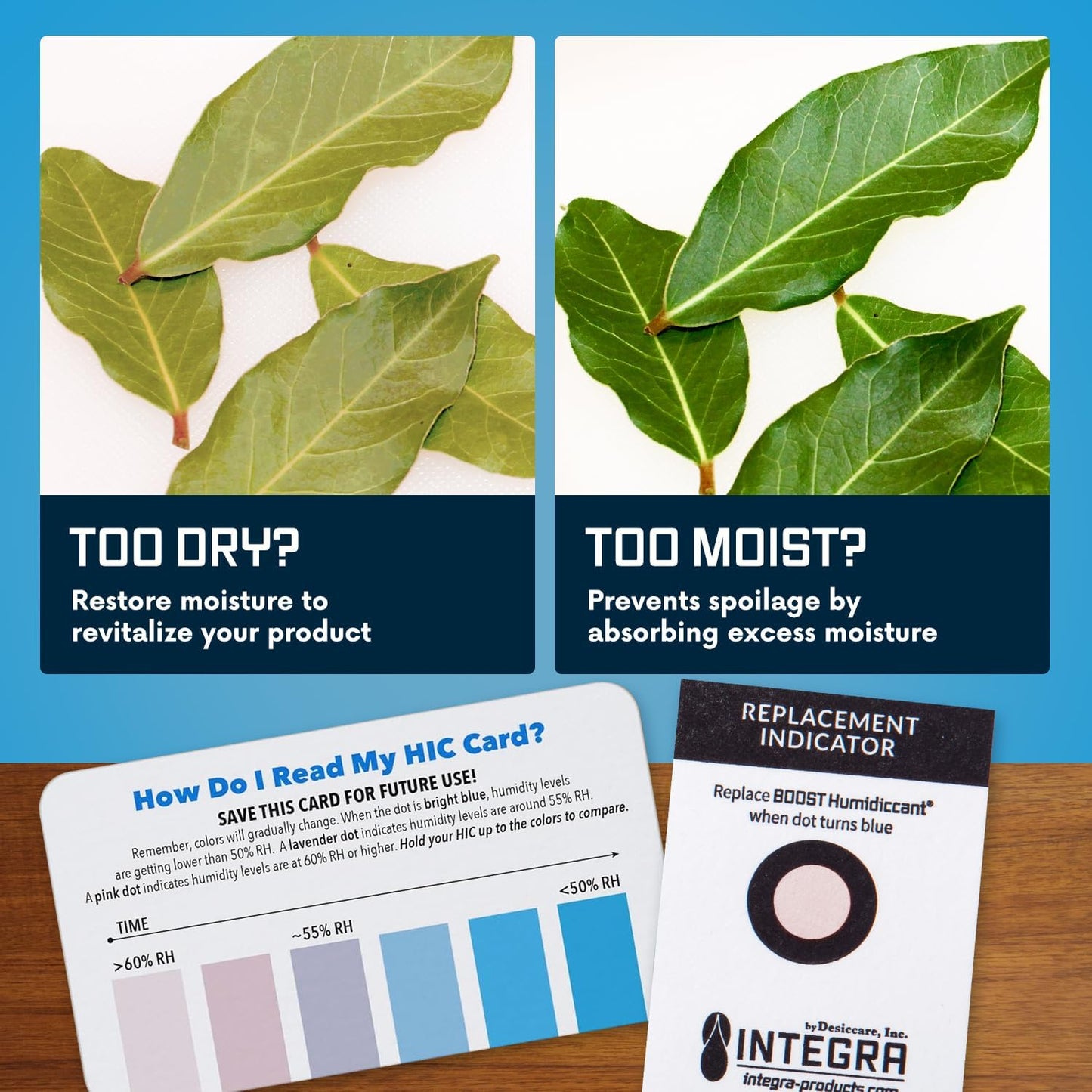 Integra Boost 2-Way Humidity Control Pack – Patented Technology for Humidity Control – Preserve Flavor & Maintain 62% RH – Moisture Absorber for Herbs, Spices & More – 2 Gram (Pack of 20)
