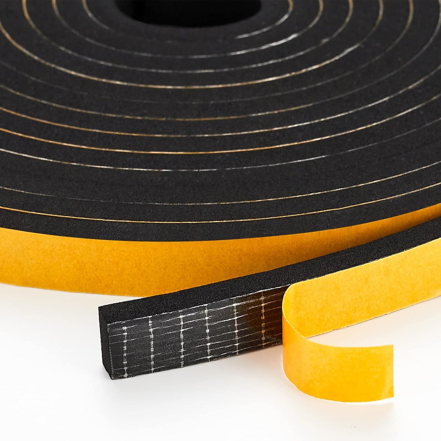 32 Feet Weather Stripping Door Seal, 1/2" Wide X 1/8" Thick Door Seal Strip High Density Foam Tape Adhesive Strip for Door Soundproofing,Window Insulation (1/2" x 1/8" x 32FT,Black)