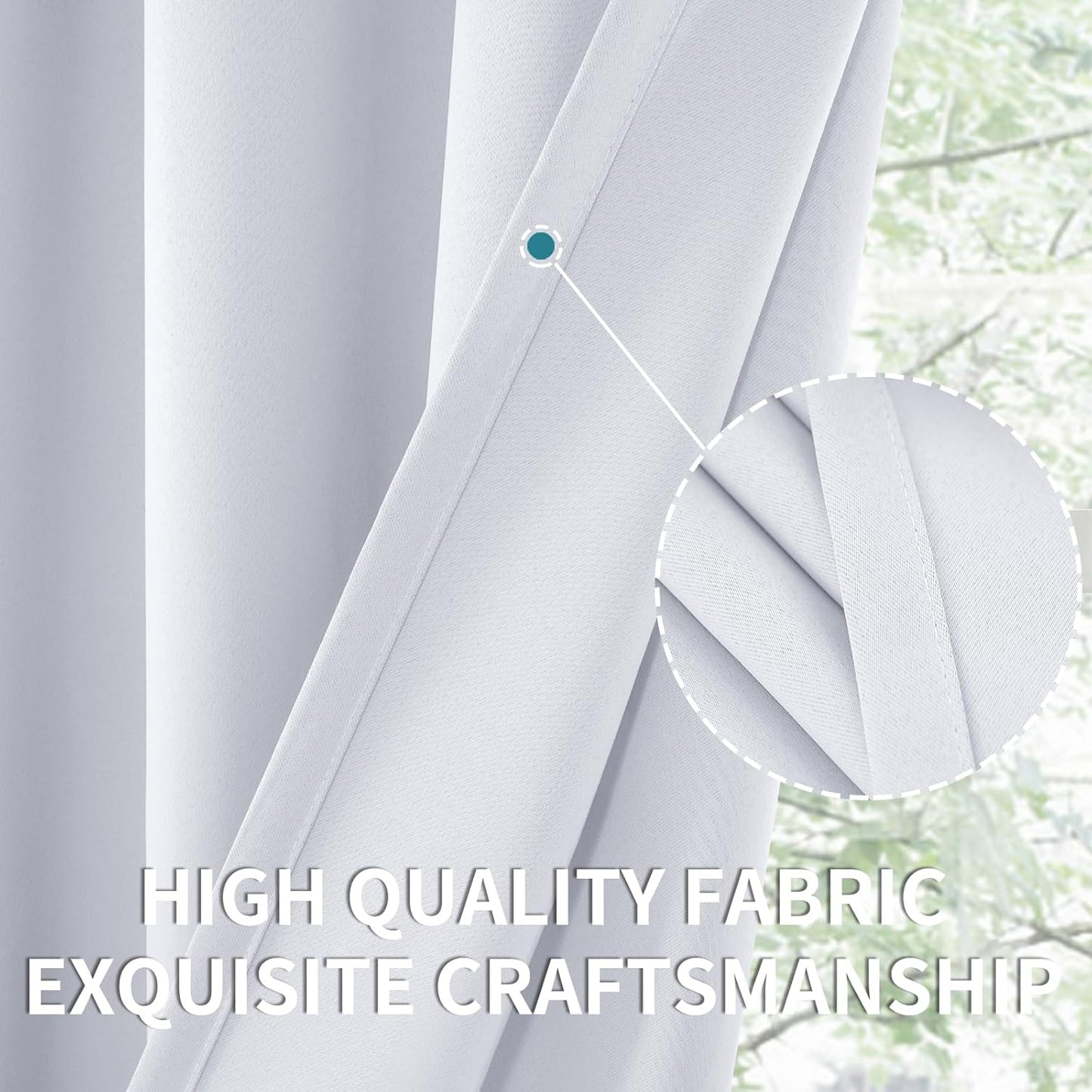 BGment Room Darkening Curtains 45 Inches Length - Rod Pocket Short Window Drapes Thermal Insulated for Bedroom Kitchen Cafe, Greyish White, 34 x 45 Inch, 2 Panels