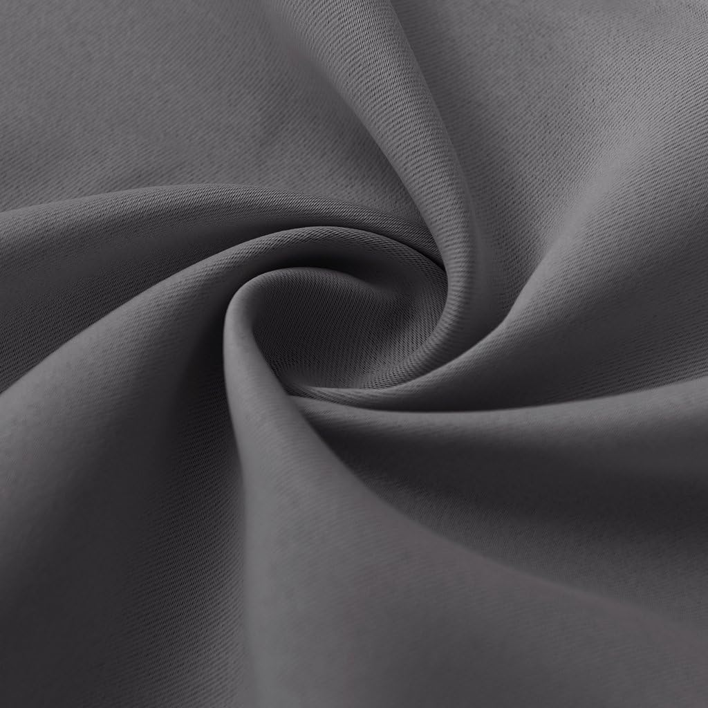 RYB HOME Curtains for Bedroom 72 inches Long, Blackout Thermal Insulating Window Treatment Drapes for Living Room Bathroom Basement Laundry Classroom, W 34 x L 72, Grey, 2 Panels