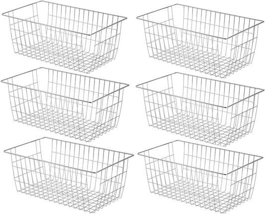 SANNO 15.7in Freezer Baskets Bins - Freezer Storage Containers Organizer for Office, Bathroom, Pantry