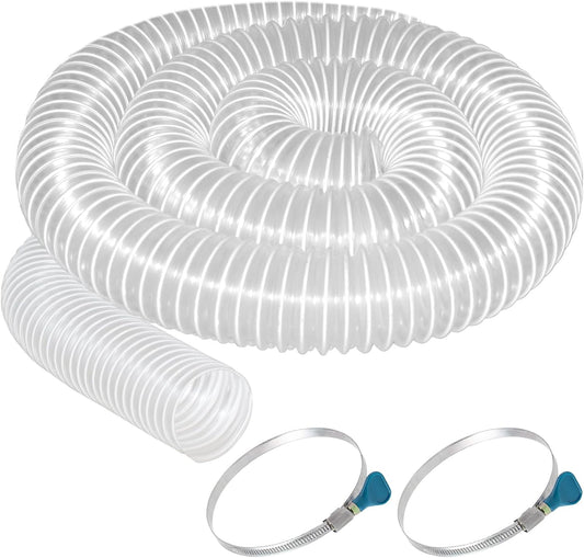PVC Dust Collection Hose 3" x 10', Flexible Dust Collector Hose, Puncture Resistant Carbon Steel Wire Coil for Workshops, Woodworking, Industrial Vacuums
