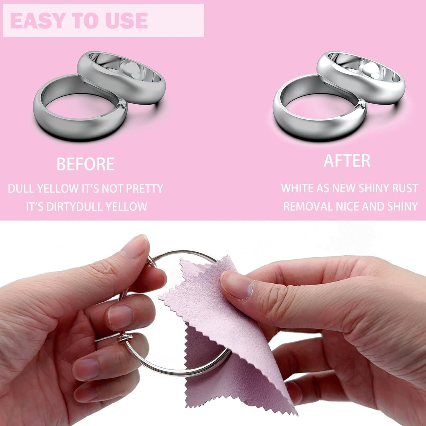 XIAOXINGYUN 120PCS Jewelry Cleaning Cloth Jewelry Polishing Cloths Individually Wrapped Silver Cleaning Cloth for Jewelry Sterling Silver, Gold, Platinum, Coins (3.15" x 3.15") (Light Purple)