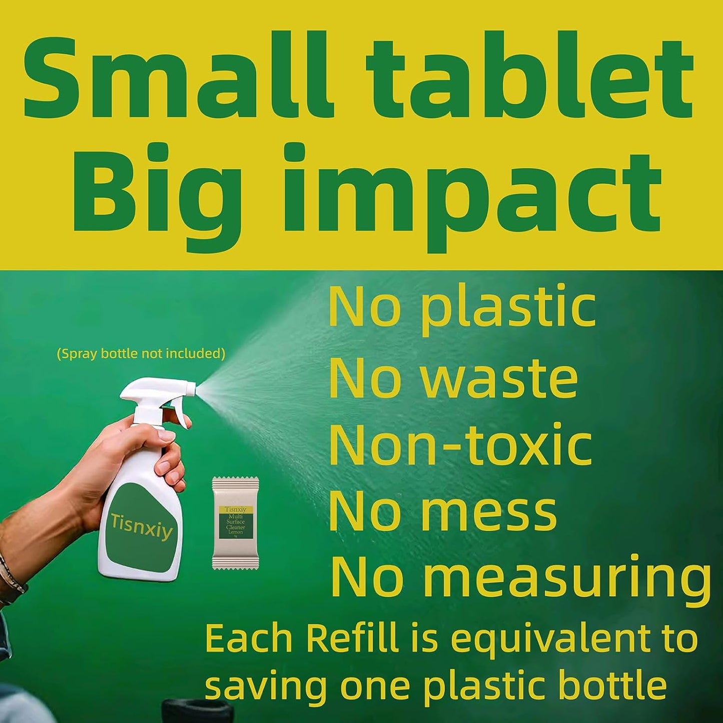 Multi-Surface Cleaner Refill Tablets - 12 Count- 192 fl oz total (12x 16 fl oz) - All Purpose Cleaner Refill Tablets - For household and kitchen spray cleaners - Fresh Lemon Scent