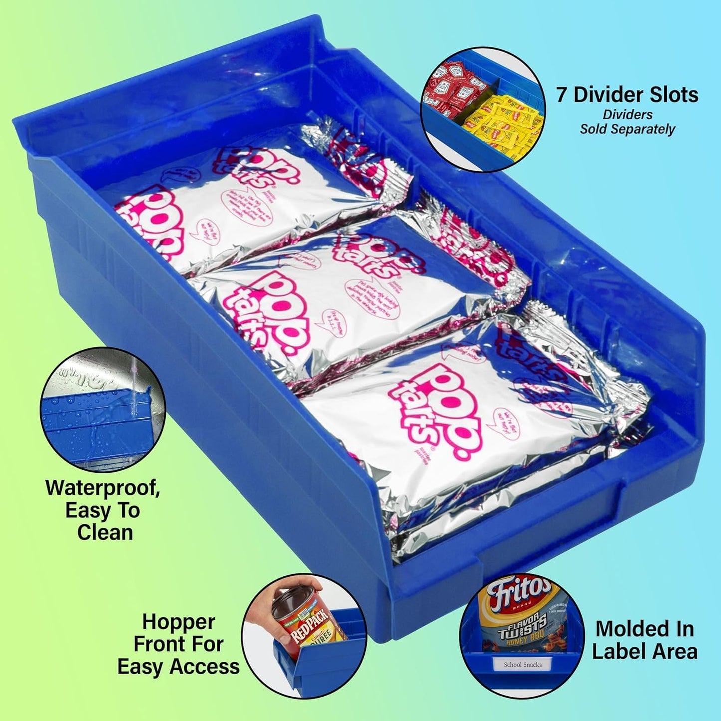 Akro-Mils 30130 Plastic Shelf Bins, Heavy Duty Storage Bins for Garage, Closet, and Drawer Organization, 12-Inch x 6-1/2-Inch x 4-Inch, Clear, 12-Pack