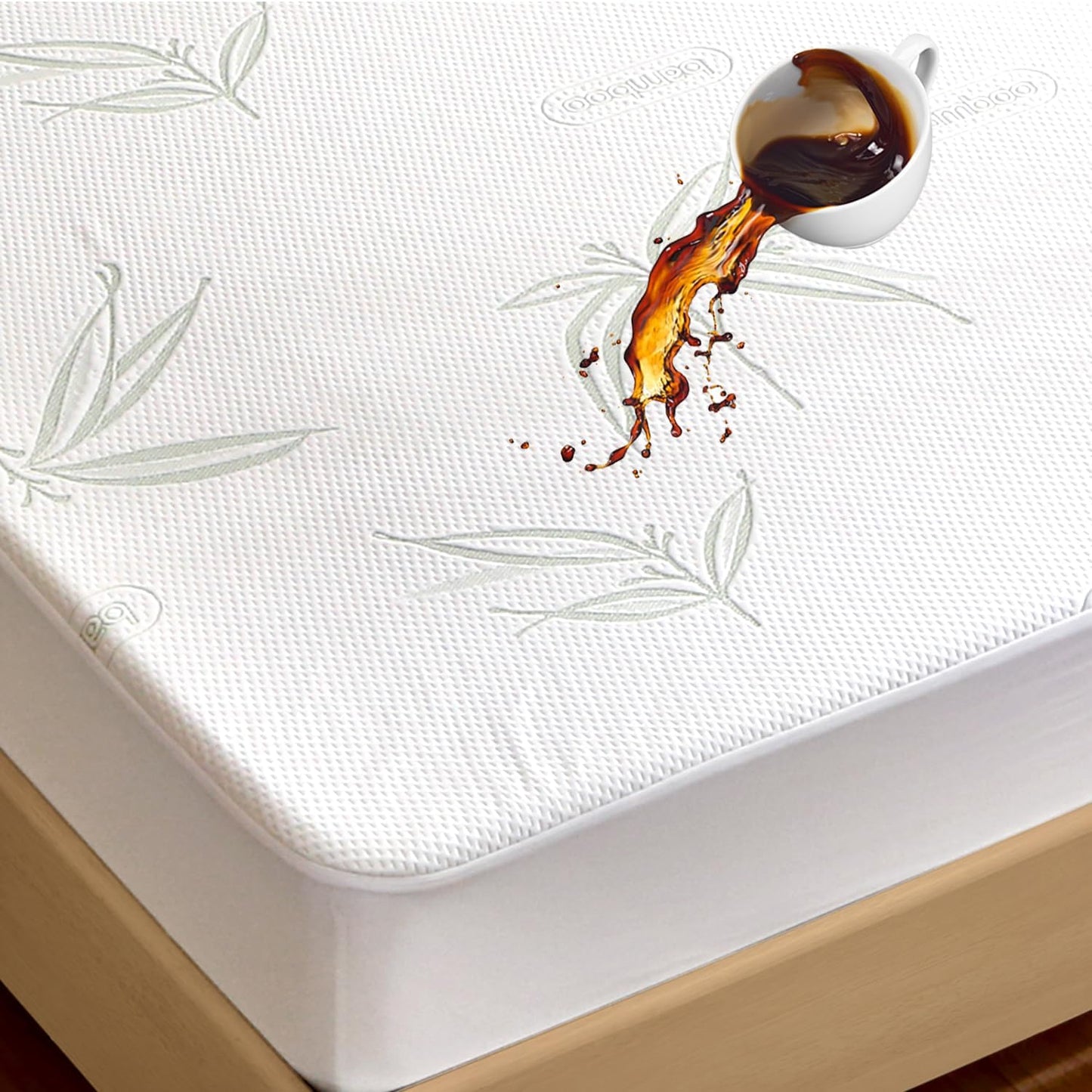 King Mattress Protector Waterproof Mattress Pad Washable Bamboo Rayon Mattress Cover Breathable Noiseless Bed Protector 5" - 21'' Elastic Fitted Deep Pocket