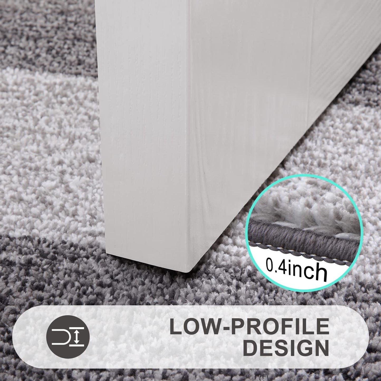 Kitinjoy Indoor Outdoor Door Mat, 30x17 Non-Slip Absorbent Dirt Trapper, Low-Profile Washable Inside Entrance Front Floor Mat, Sturdy Soft Entry Doormats for Entryway, Grey