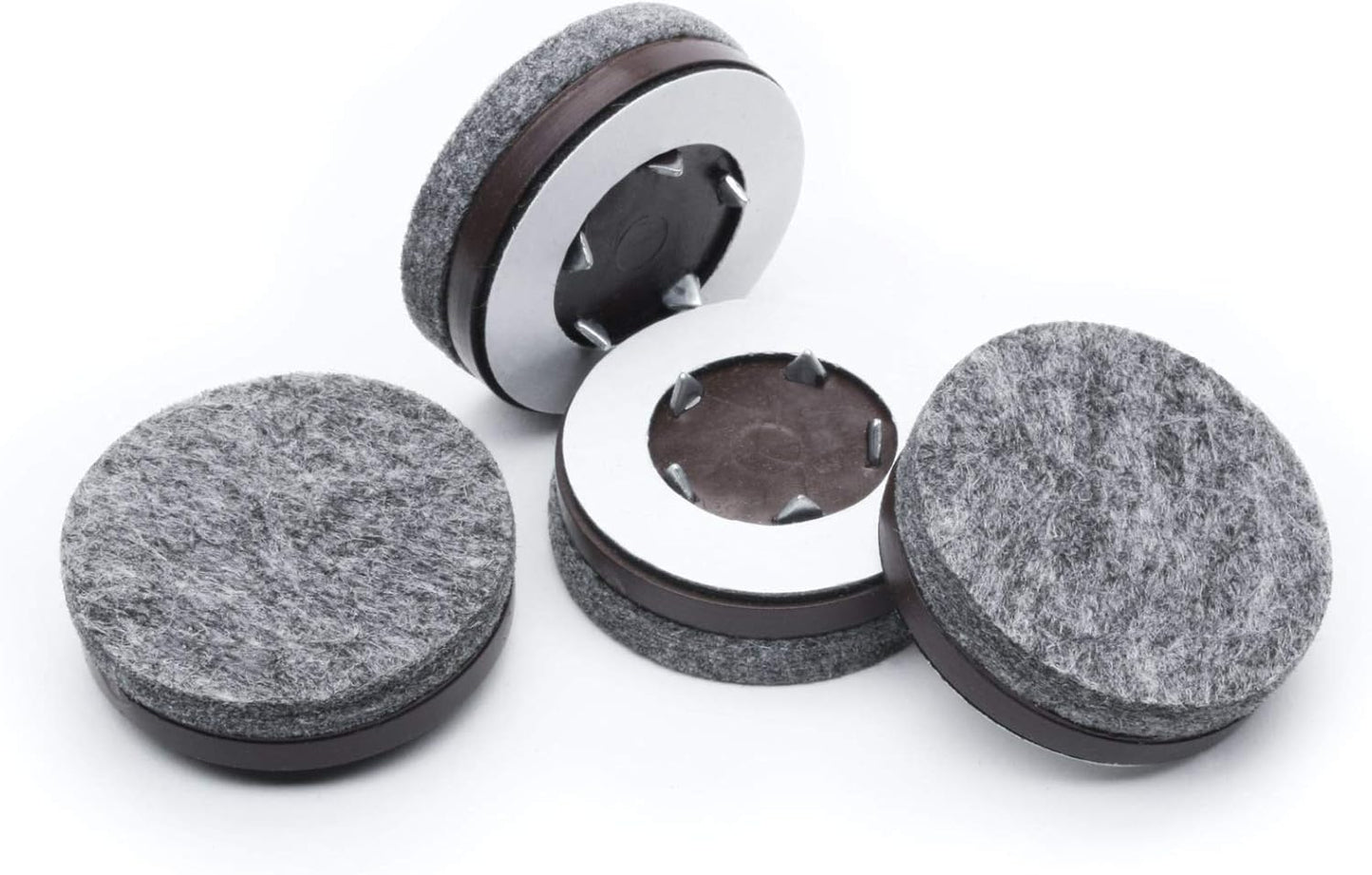 GorillaFelt CB270 Furniture Feet Floor Protectors/Felt Glides (Set of 4) Tap On Felt Furniture Pads Guaranteed to Stay On, 1-1/2 Inch Round Sliders