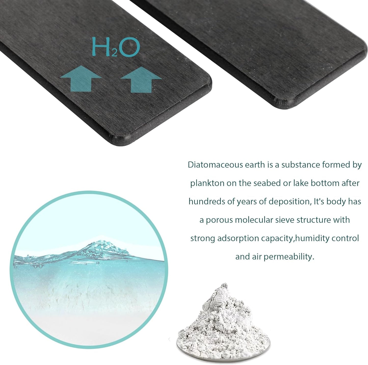 Set of 4 Water Absorbent Diatomite Coasters, Diatomaceous Earth Kitchen Soap Dish, Bathroom Trays, Water Absorbing Stone Used for Hand Soaps & Plants & Toiletries in The Modern Home