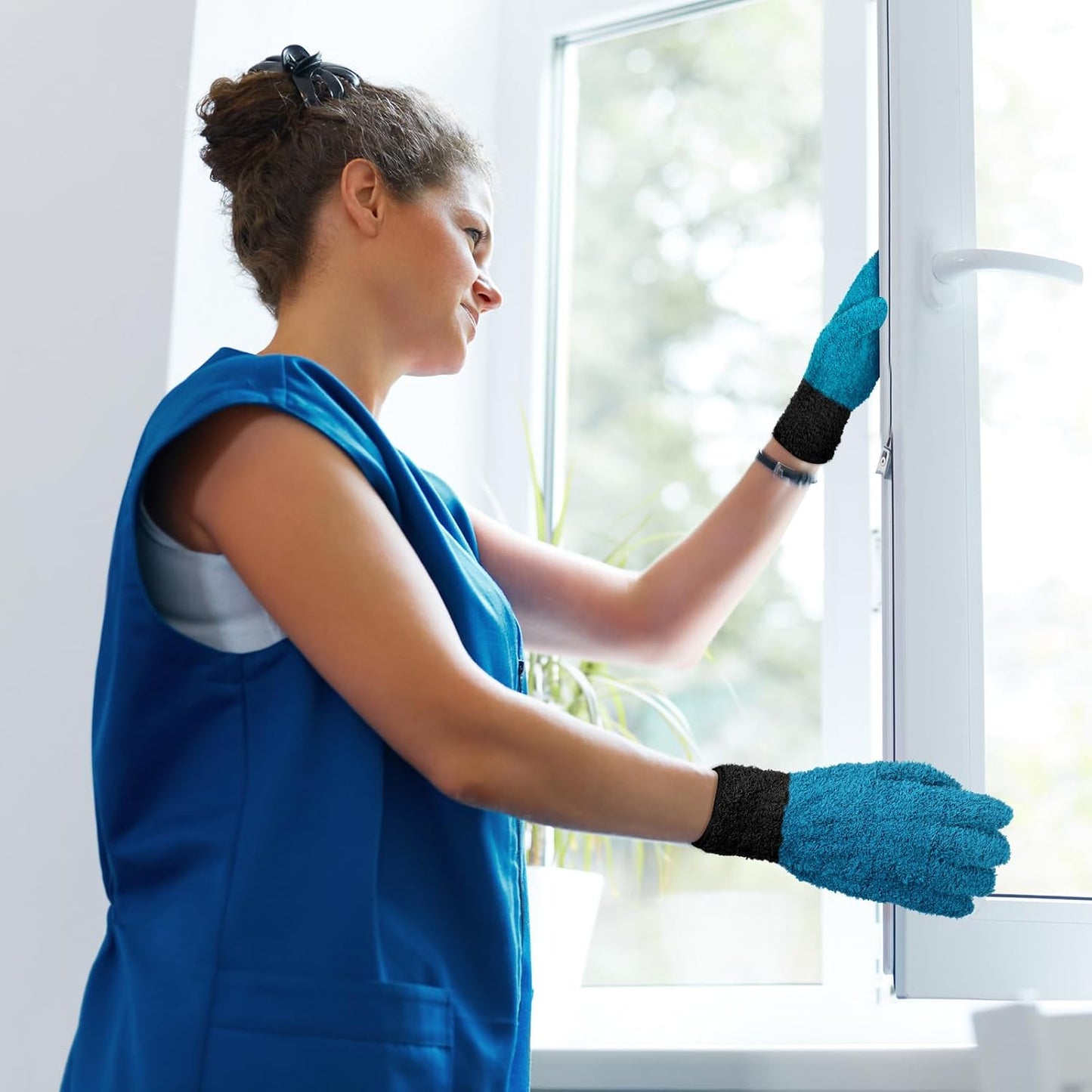 Bencailor 3 Pairs Microfiber Plant Dusting Gloves Leaf Cleaning Gloves for Indoor Plants, Blinds, Furniture, House