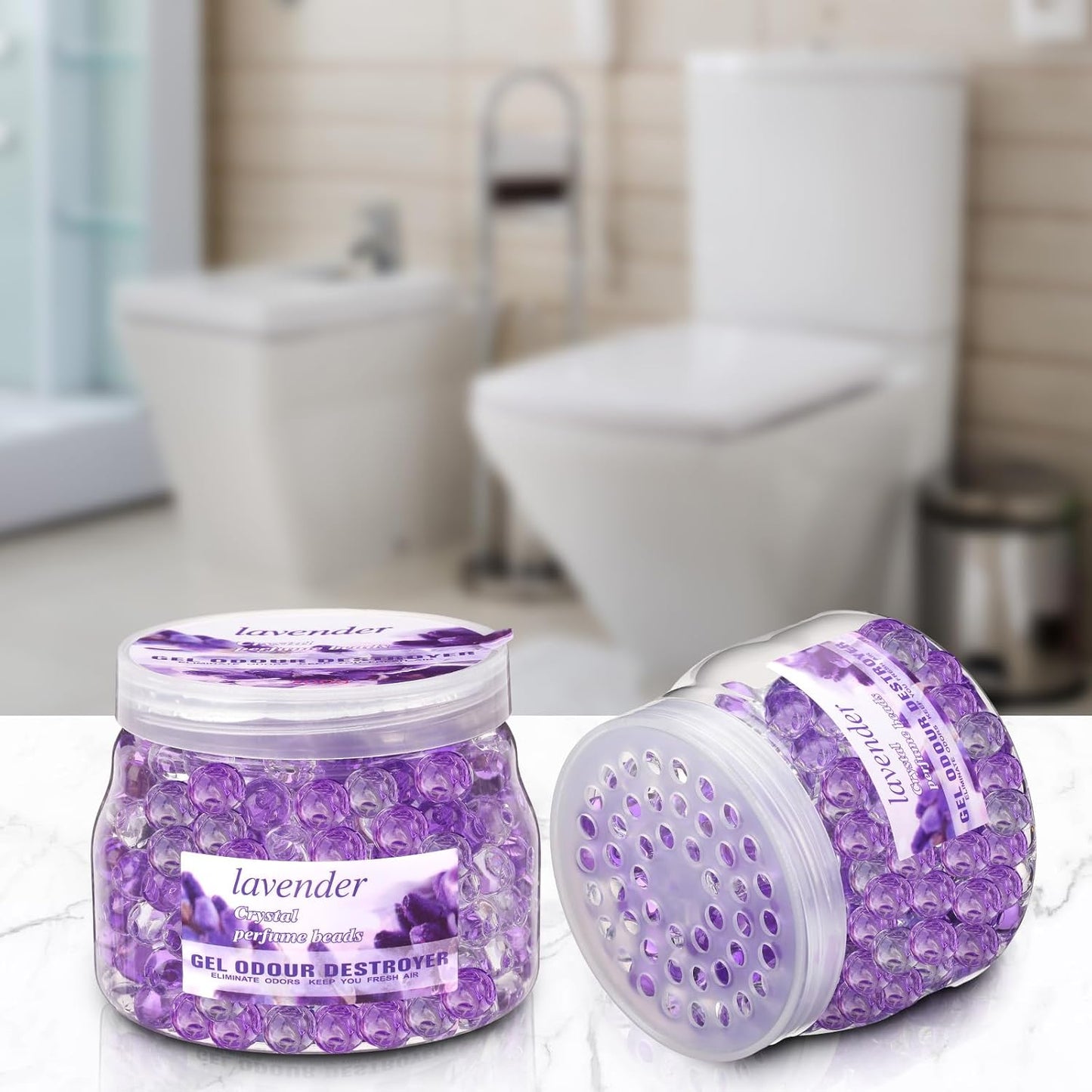 9 Pack Odor Eliminator Gel Beads Bulk 10 Ounces Air Freshener Gel Beads Odor Eliminator for Home, Bathrooms, Cars, Boats and Pet Areas(Lavender)