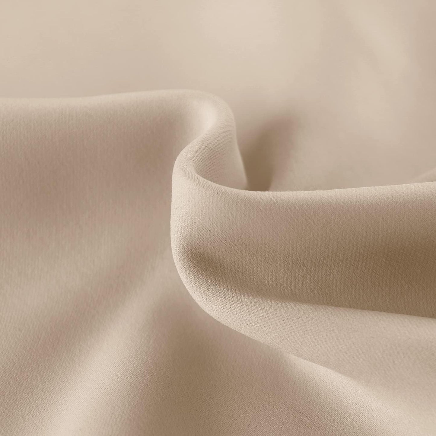 DWCN French Door Curtains – Rod Pocket Thermal Blackout Curtain for Doors with Glass Window, Kitchen and Patio Doors for Privacy, 25 X 80 Inches Long, 1 Curtain Panel with Tieback, Beige