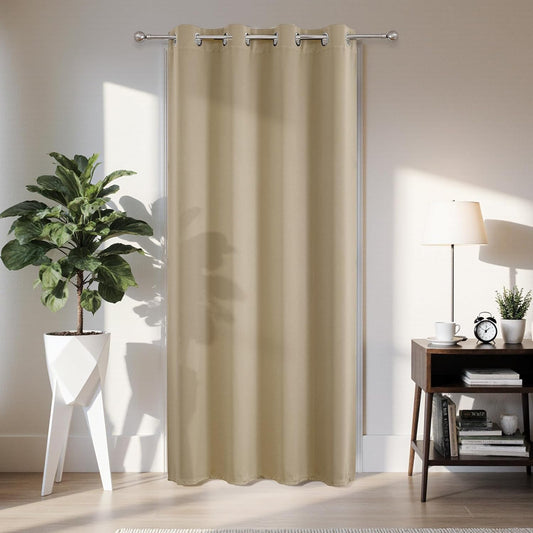 Joydeco Blackout Door Curtain for Doorway Privacy 78 Inches Long, Grommet Closet Curtain for Open Closet, Room Divider for Bedroom Living Room (Light Beige, 52Wx78L, 1 Panel)