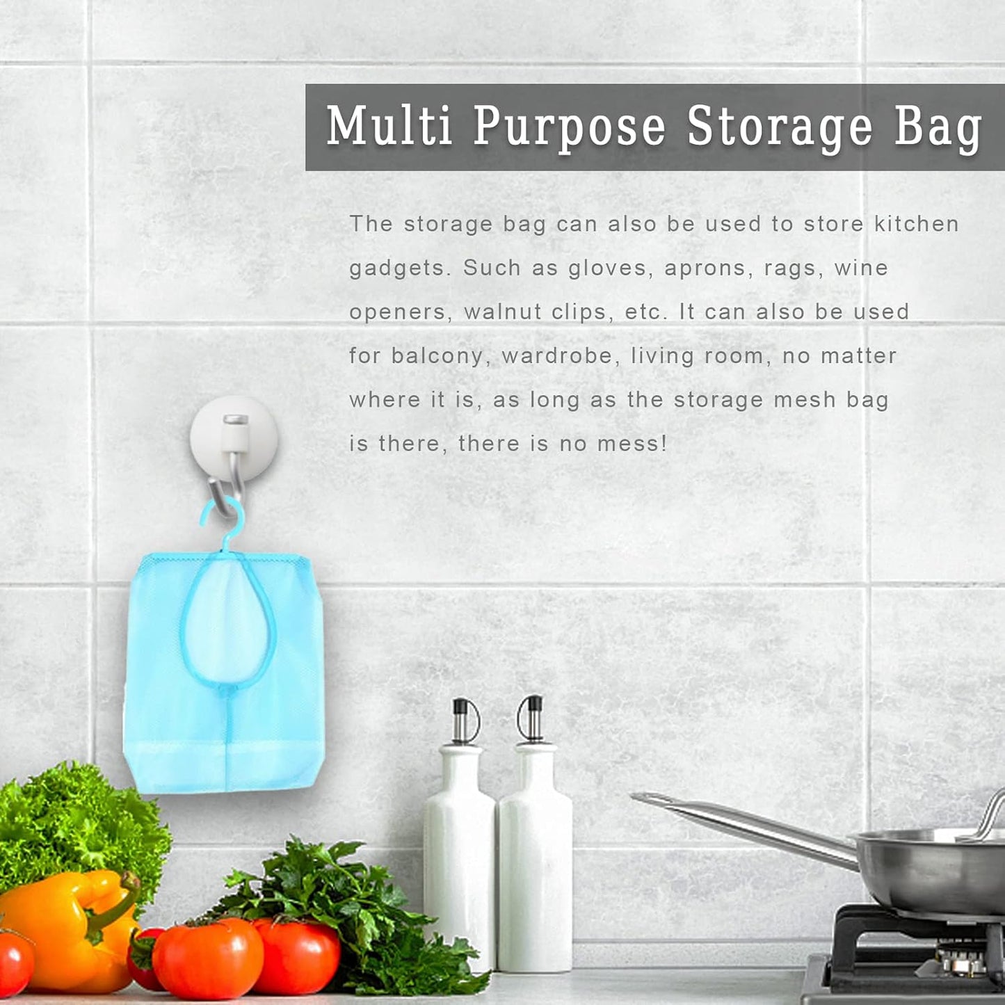 Clothespin Bag, Multi Purpose Hanging Mesh Storage Bag Clothespin Bag with Hanger for Socks Stockings Bra Underwear Bathroom(Blue)