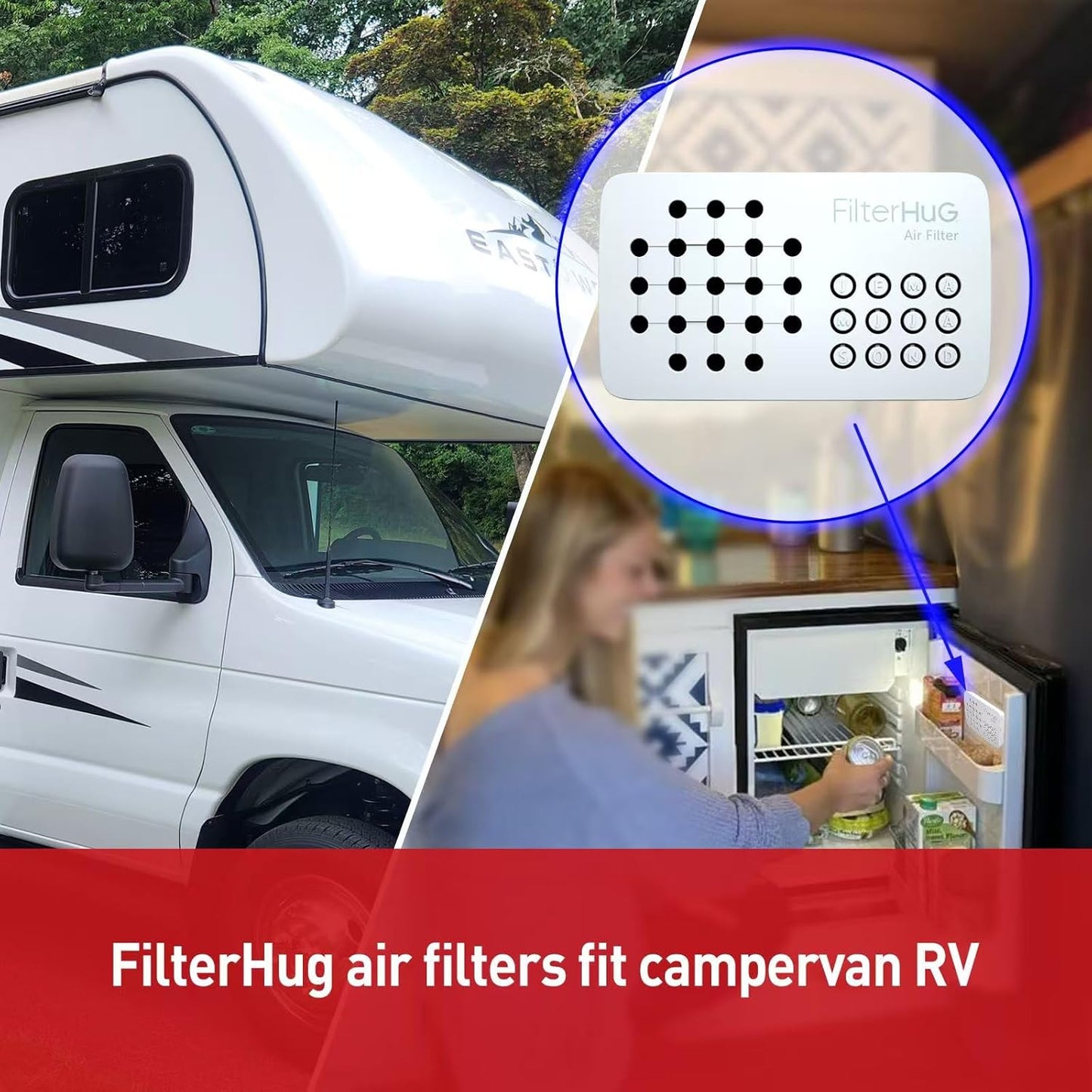 2Pack Premium Fridge Deodorizer & Odor Eliminator with Special Activated Carbon Fiber, Keeps Fridge, Freezer, and Other Spaces Fresh for Up to 6 Month, Universal Air Fiter by FILTERHUG®