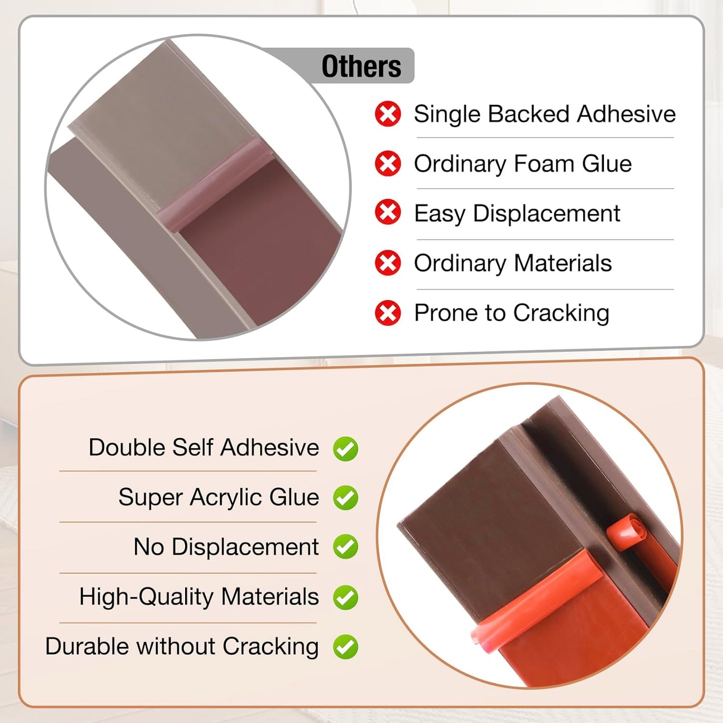 Floor Transition Strip Self Adhesive Vinyl Door Threshold for Doorways Carpet Edging Trim Overlap Edge Reducer for Laminate Floor, Carpet, Tile (Brown, 1/5" to 2/5", 10Ft)