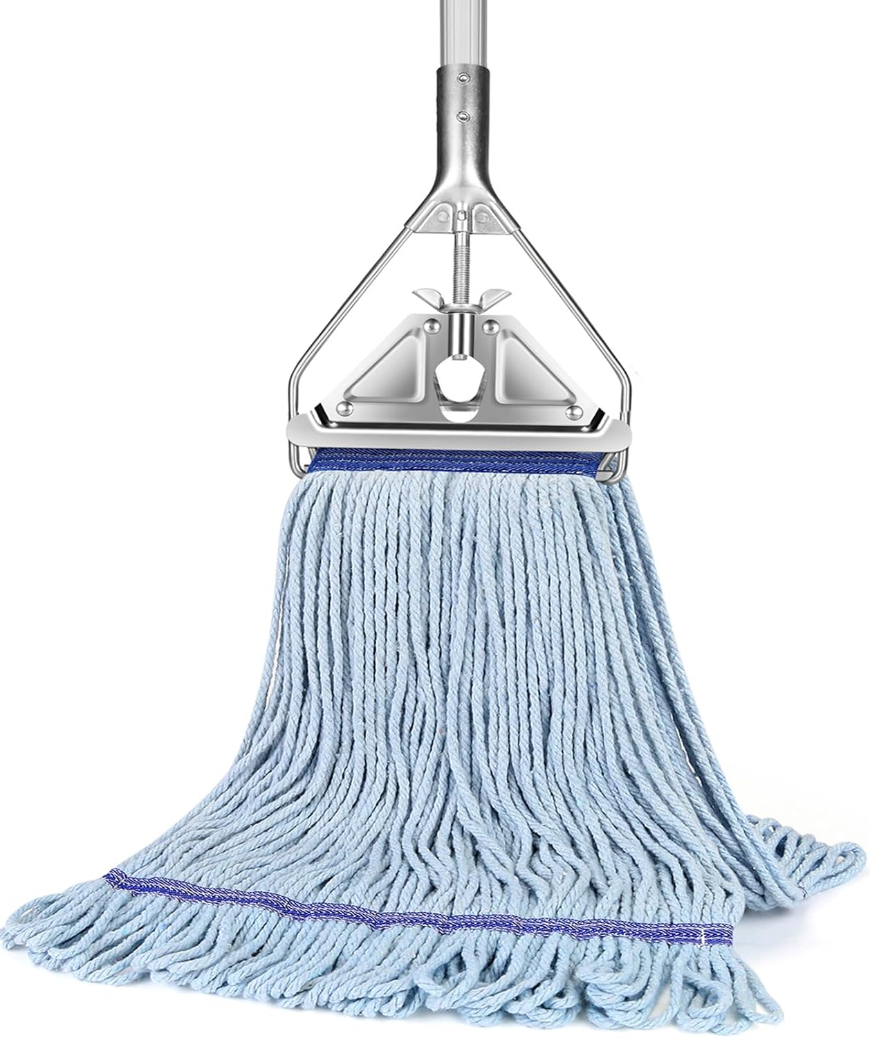 String Mop Heavy Duty for Floor Cleaning- Industrial Commercial Wet Mop with 59inch Mop Handle for Home Garage Office Workshop Warehouse Floor Cleaning