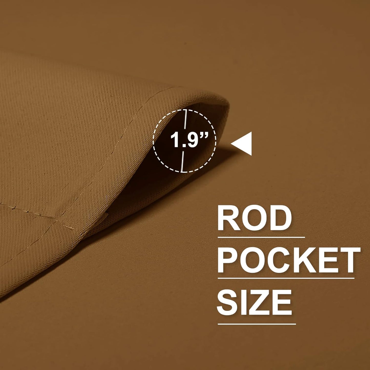 RYB HOME Bedroom Curtains Blackout - Light Block Energy Efficiency Small Window Treatment Drapes for Kitchen Dining Baby Nursery Morden Decor, W 42 x L 54 inch, Gold Brown, 2 Panels