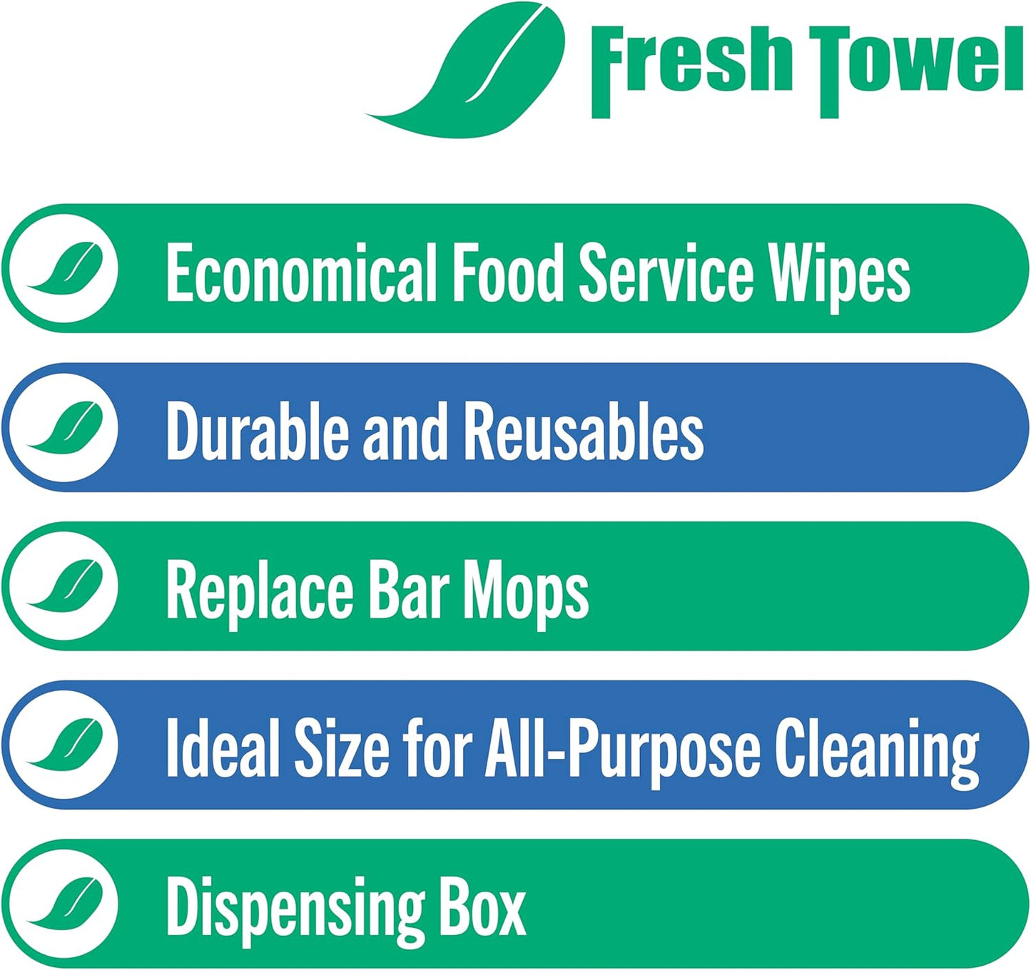 Fresh Towel Foodservice Reusable Paper Towels - 1/4 Fold, 13 x 20 inches - (1 Case of 150) All Purpose Cleaning Towels (White)