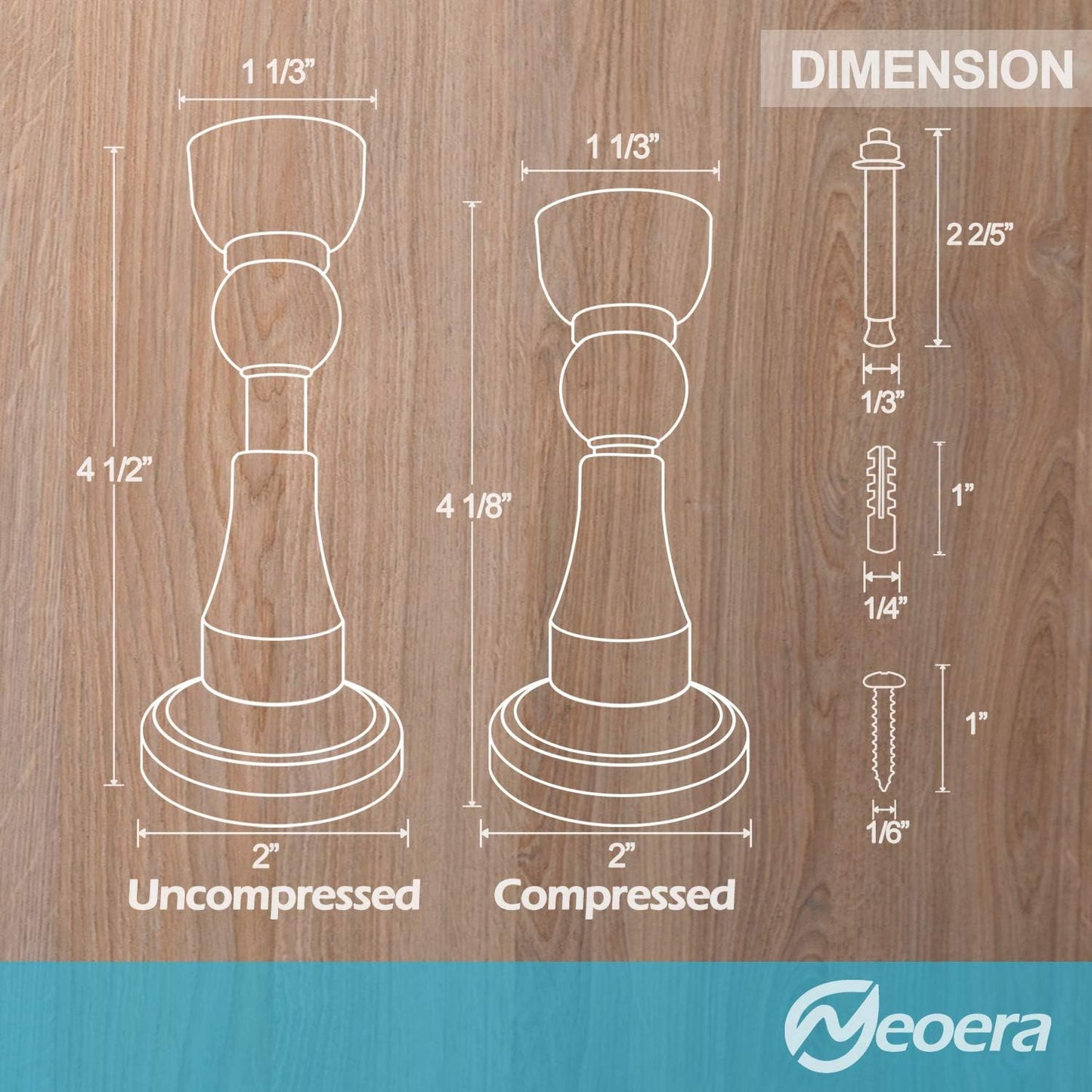 Neoera Magnetic Door Stopper, Updated Hydraulic Shock Absorbent Technology, Soft-Catch Magnetic Hold, Premium 304 Stainless Steel, Anti-Rust, Heavy Duty for Various Door Types, Wall Mount 2 Pack