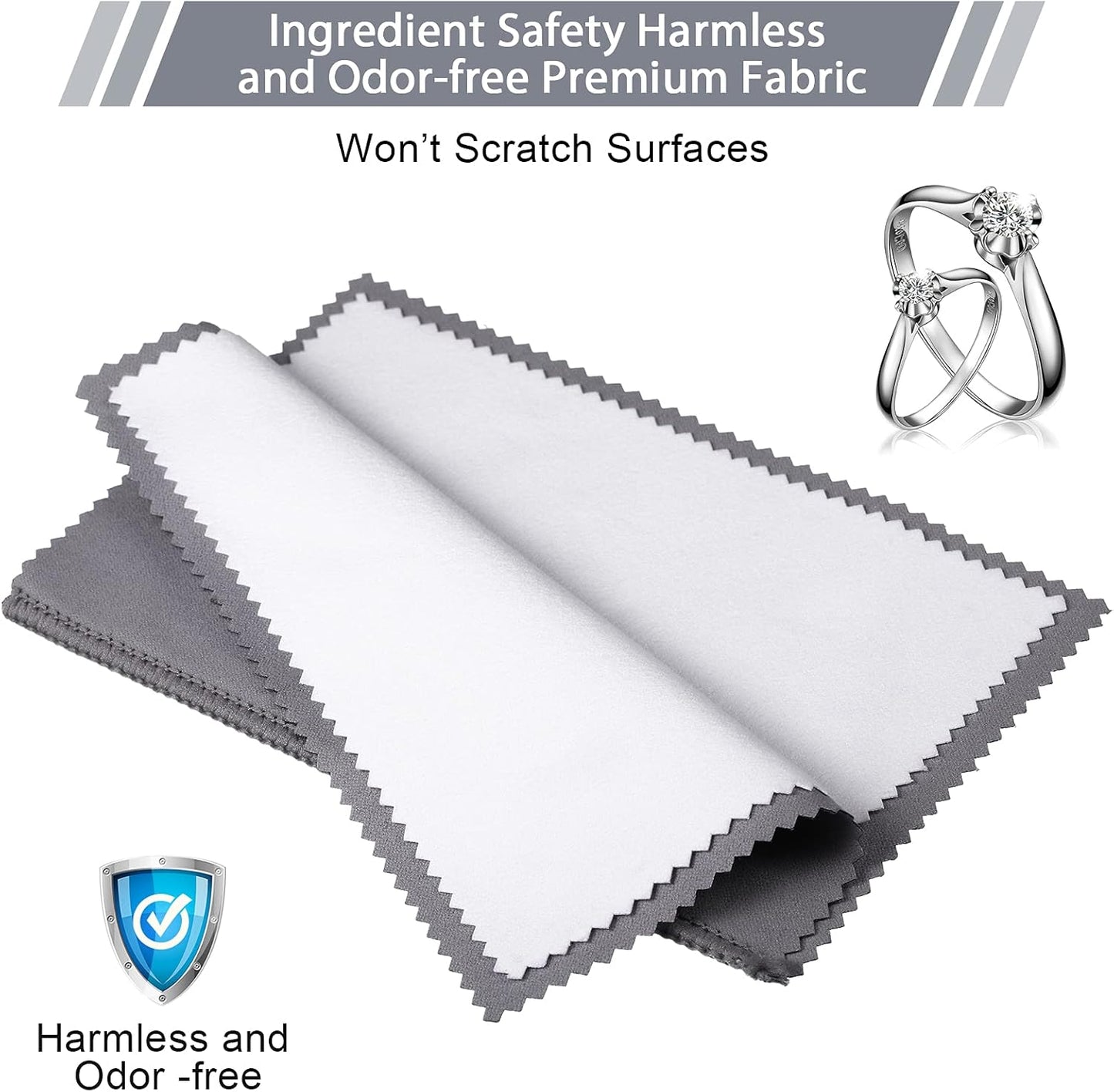 Breling 6 Pcs Silver Jewelry Polishing Cloths 6 x 8 inches Jewelry Cleaning Cloth Sterling Polish Cloths for Jewelry