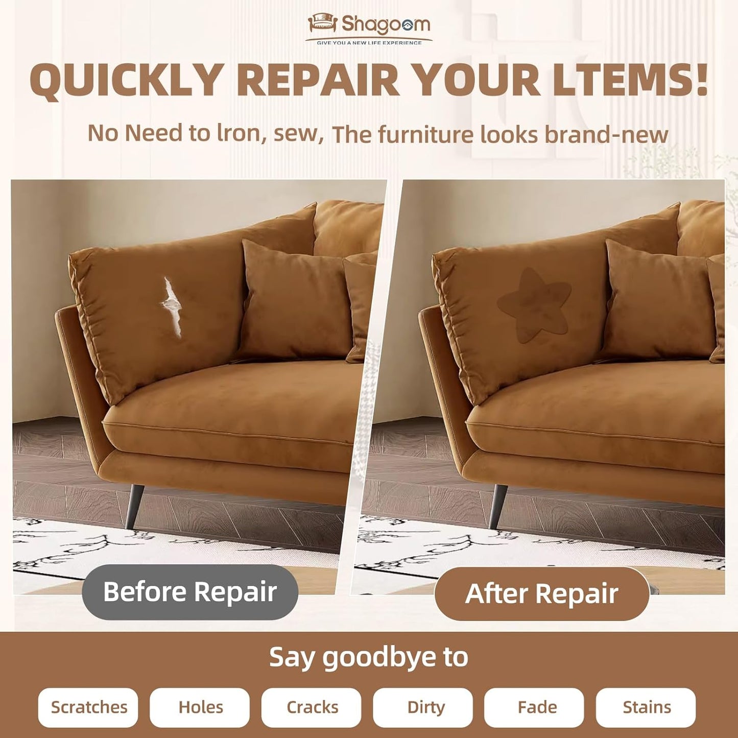 Suede Repair Patch, 17X79 Inch Fabric Large Repair Tape, Self-Adhesive Patches for Furniture, Sofa, Car Interior, Shoes, Hand Bag, Clothing (Grey, 17X79 Inch)