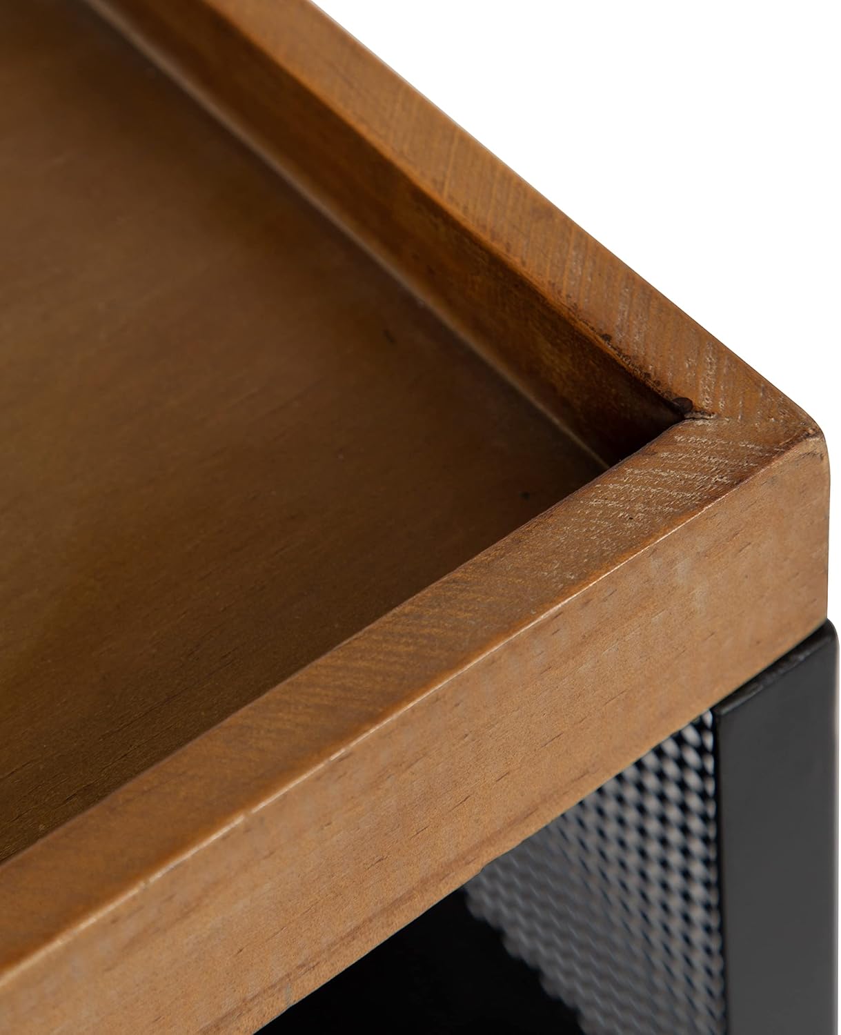 Kate and Laurel Piazza Decorative Slim Storage Cart, 18 x 7 x 30, Natural Wood and Black, Decorative Narrow Rolling Cart with Locking Wheels and Three Storage Shelves for Kitchen or Laundry Room