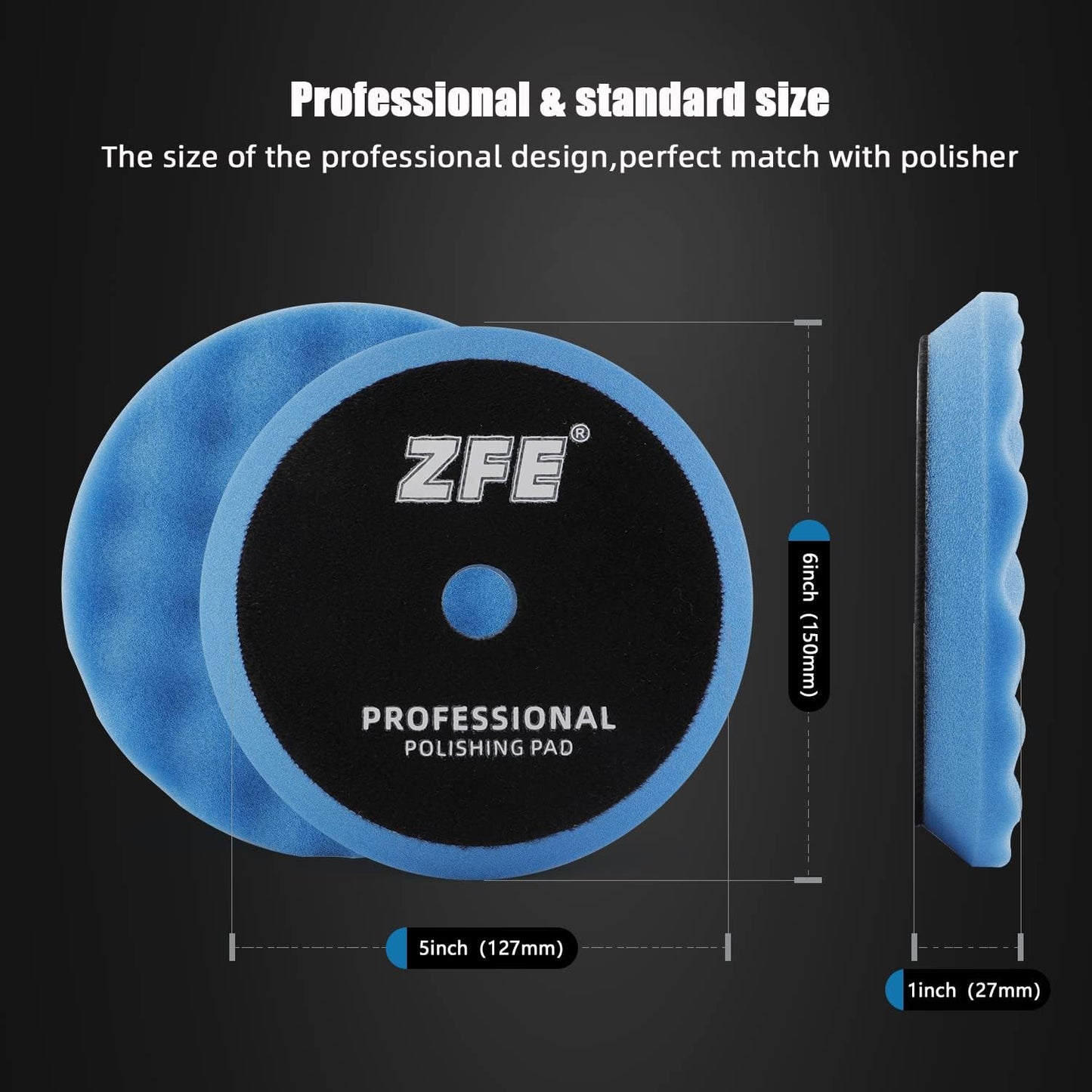 Buffing Polishing Pads, ZFE 7Pcs 5"(125mm) Waffle Foam Buffing Pads Polishing Pads Wool Pad Kit for 5Inch Backing Plate RO/DA/GA Car Polisher Boat Compounding, Polishing and Waxing