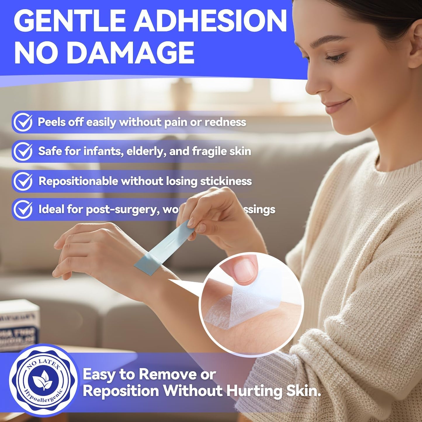 FRESINIDER Silicone Tape 1" x 5 Yard Pink 1 Roll for Sensitive Skin, Pre-Cut Waterproof Medical Tape, Gentle Adhesive for Wound Care, Surgical Sites, Infants and Elderly