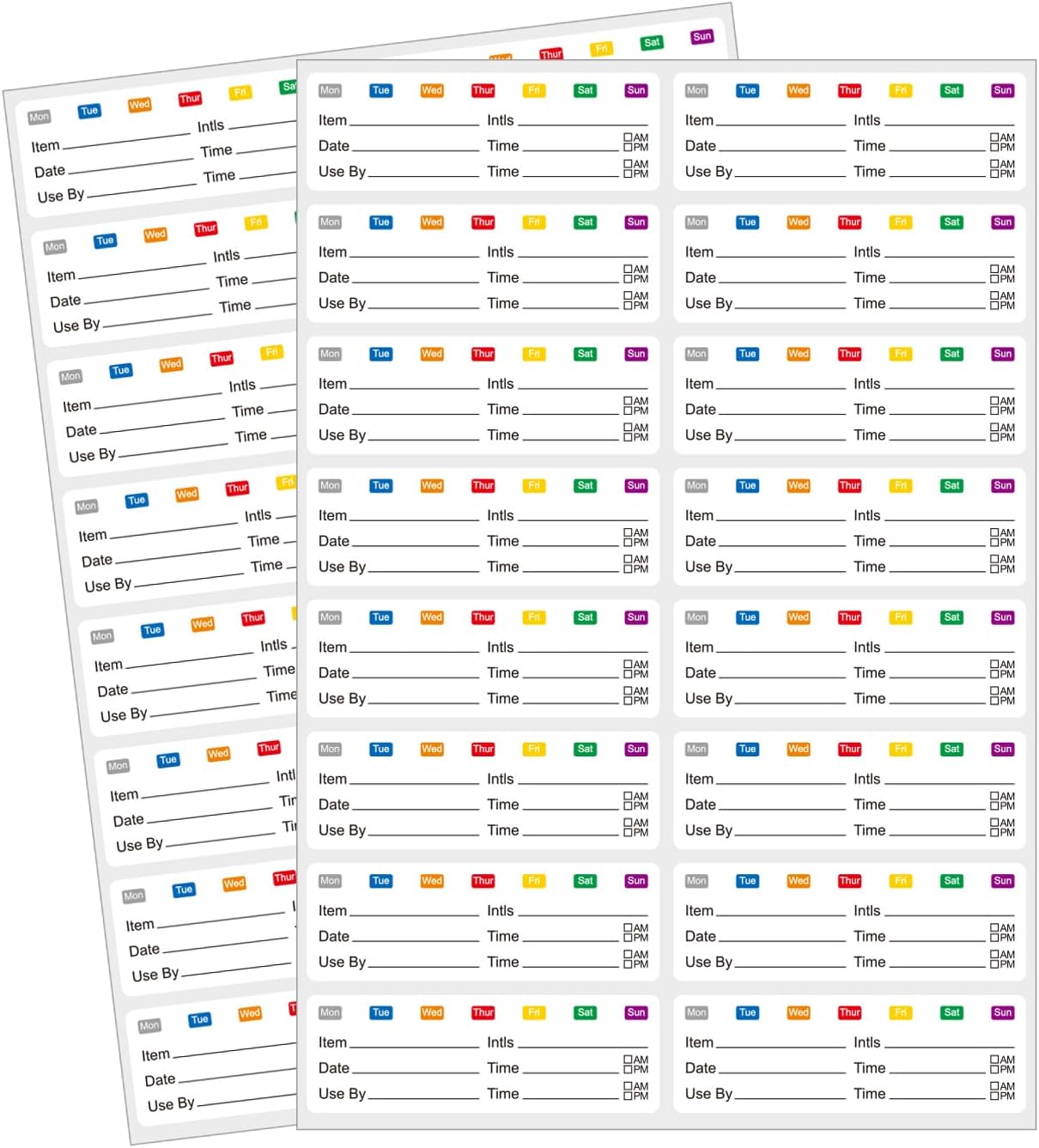 STARLIBOO Removable Multicolor Labels, Blank Stickers for Food Containers, 1x3 Inch, Waterproof, Easy Peel Off (240 Labels)