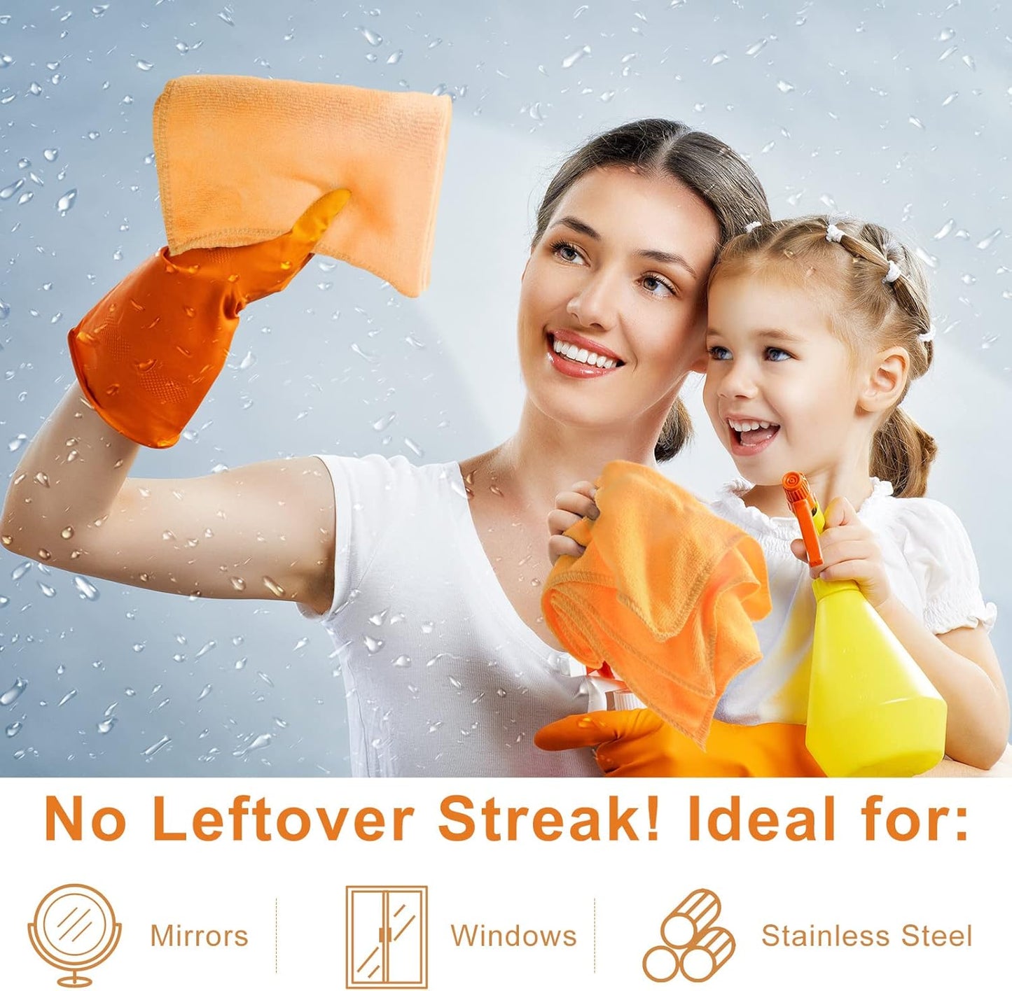 Nuenen Microfiber Cleaning Cloths for Cars 16 x 16 Inch Ultra Absorbent Car Towels Drying Reusable Cleaning Supplies House Kitchen Window Microfiber Towel(Yellow,60 Pcs)