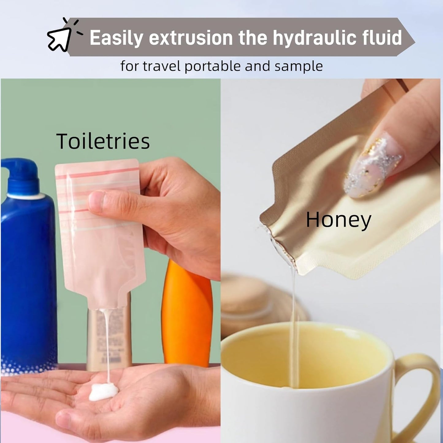 100 Pack 1.97x4.3 inch Heat Seal Sample Mylar Packets for Portable Travel Toiletries Empty Disposable Liquid Shampoo Pouch Single Serving Coffee Powder Condiments Food Storage (Gold)