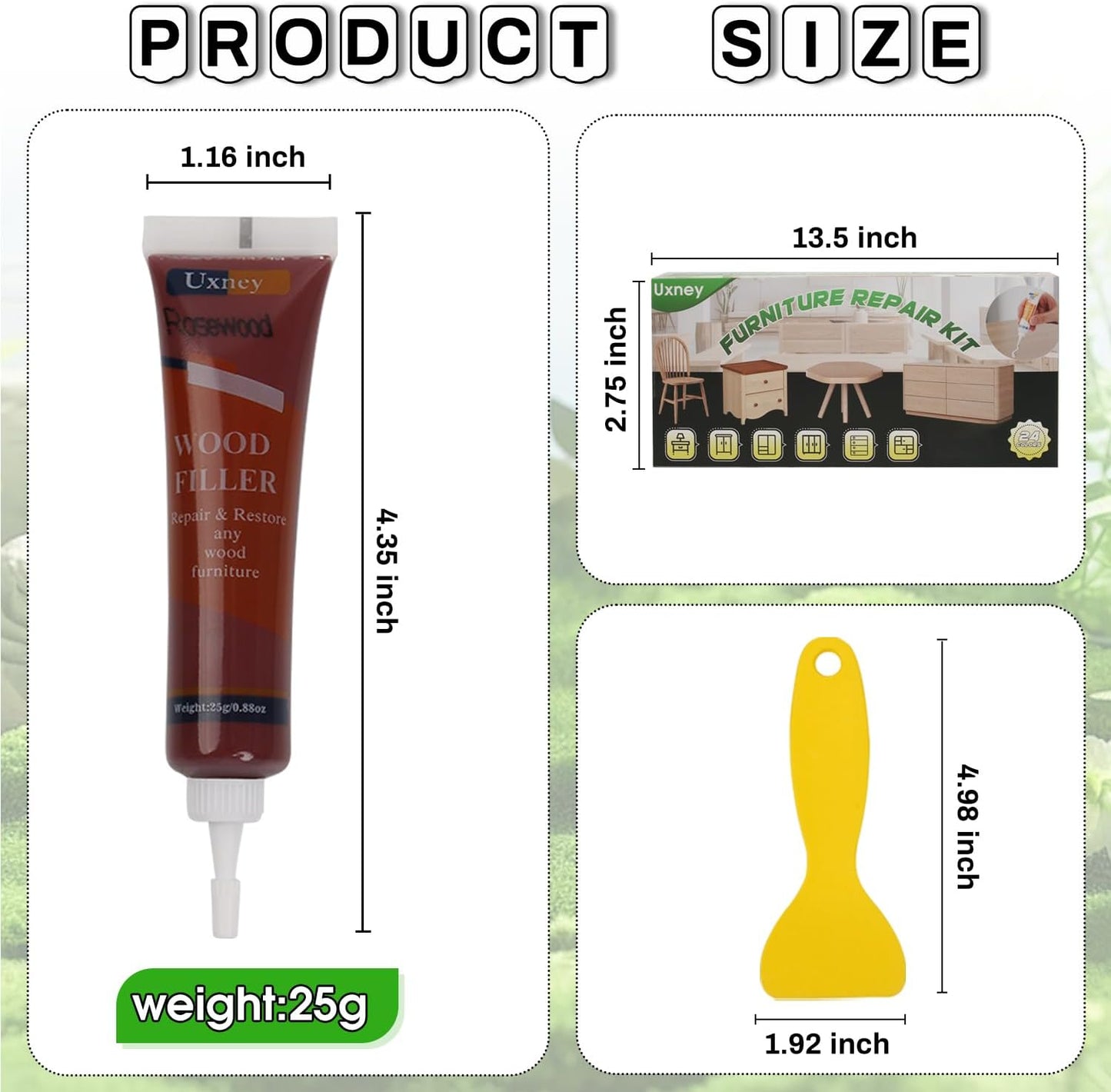 Wood Furniture Repair Kit,24 Colors Wood Fillers,Scratch Repair Covers & Removers for Repairing Scratches,Cracks,Dings and Holes in Cabinets, Cut Panels(Red Series)