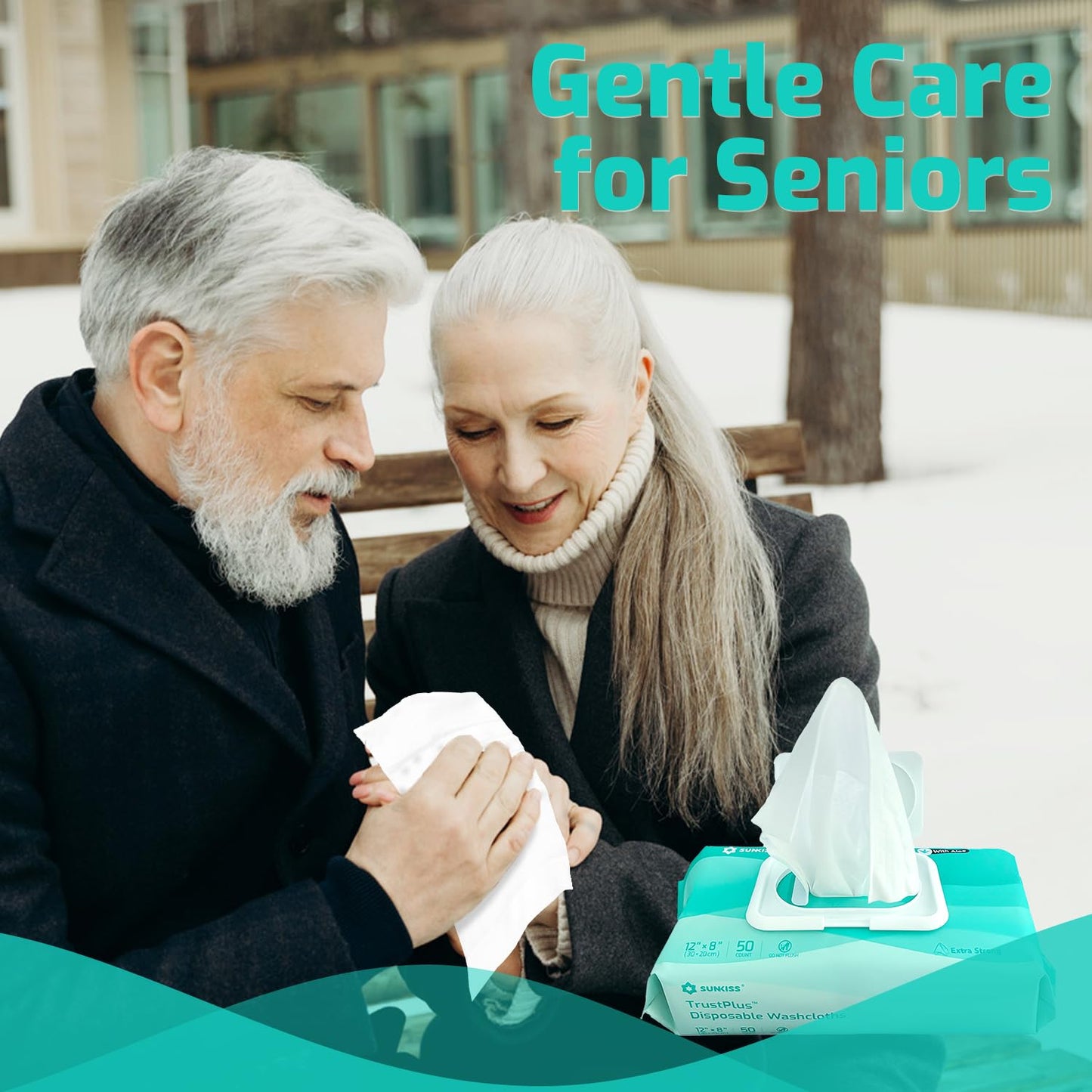 SUNKISS Trustplus Wet Wipes for Adult No Rinse, Extra Large 8”x12” Body Cleaning Washcloths for Elderly Incontinence & Cleansing, Unscented, 800 Count (16 Packs of 50)