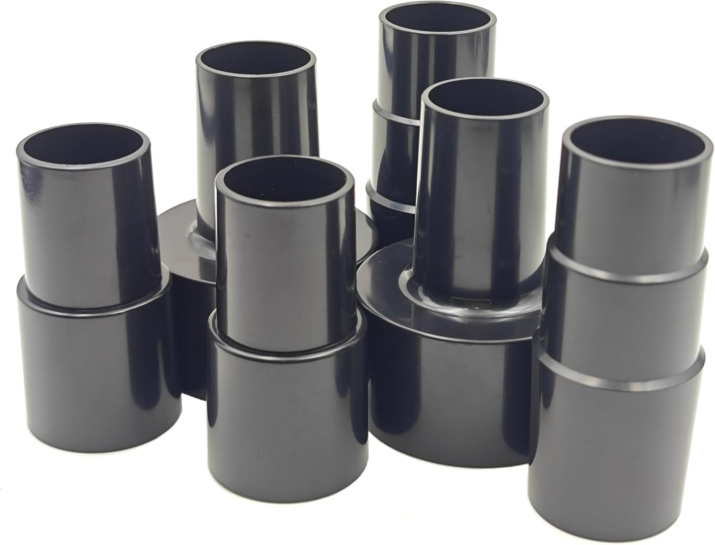 Plastic Hose Connector Reducer Attachments Fits Vacuum Cleaner， 1-3/8" to 1-1/4", 2-1/2" to 1-1/4", 1-1/4" to 1-3/8" to 1-1/2"（6 Pieces）
