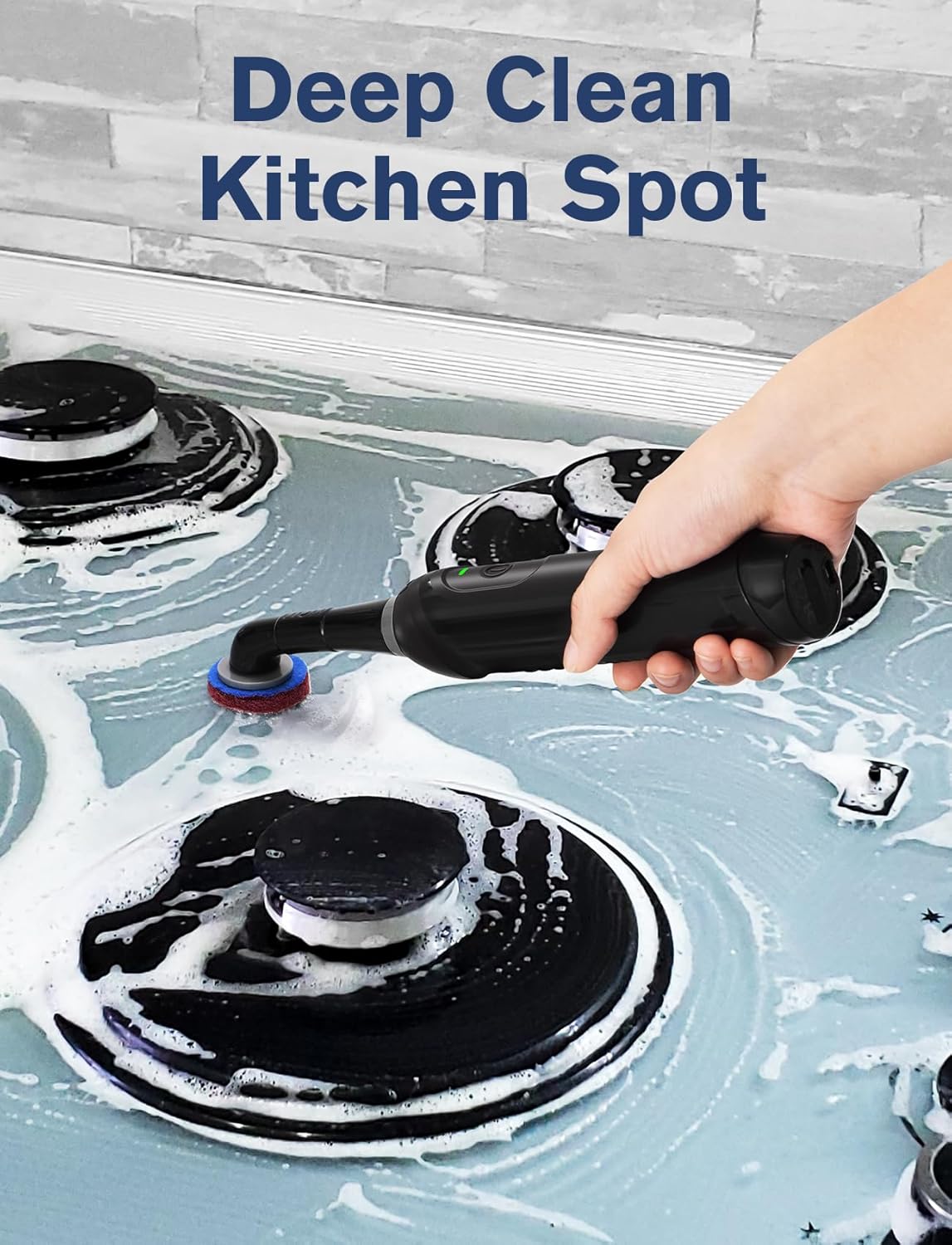 Sweepulire Rechargeable Electric Grout Brush, 2025 New Power Cleaning Brush with Stainless Steel Wire Brush, Multi-Purpose Tile Grout Cleaner Brush for Cleaning Tile, Corner, Kitchen, Tight Space