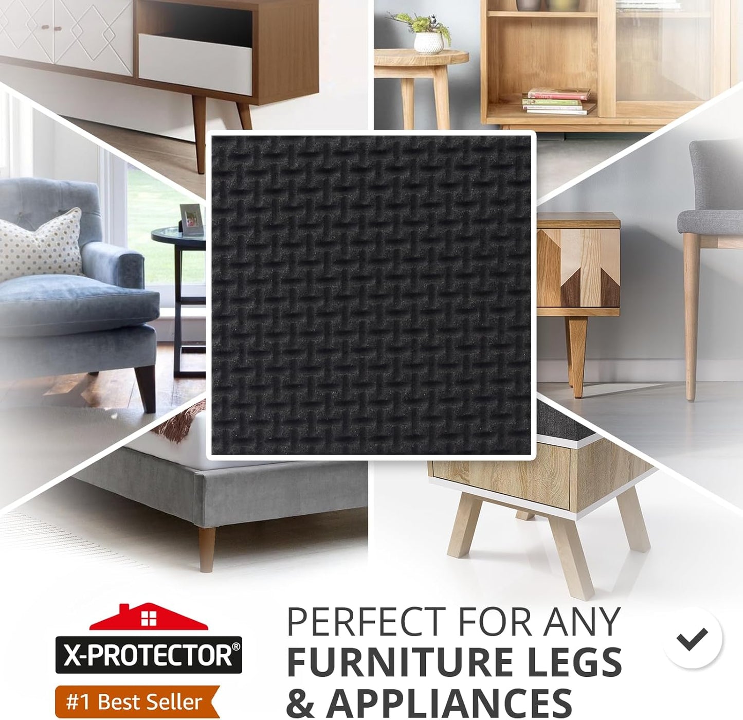X-PROTECTOR Non Slip Furniture Pads – 12 Premium Furniture Grippers 3"! Best SelfAdhesive Rubber Feet Furniture Feet – Ideal Non Skid Furniture Pad Floor Protectors – Keep Furniture in Place!
