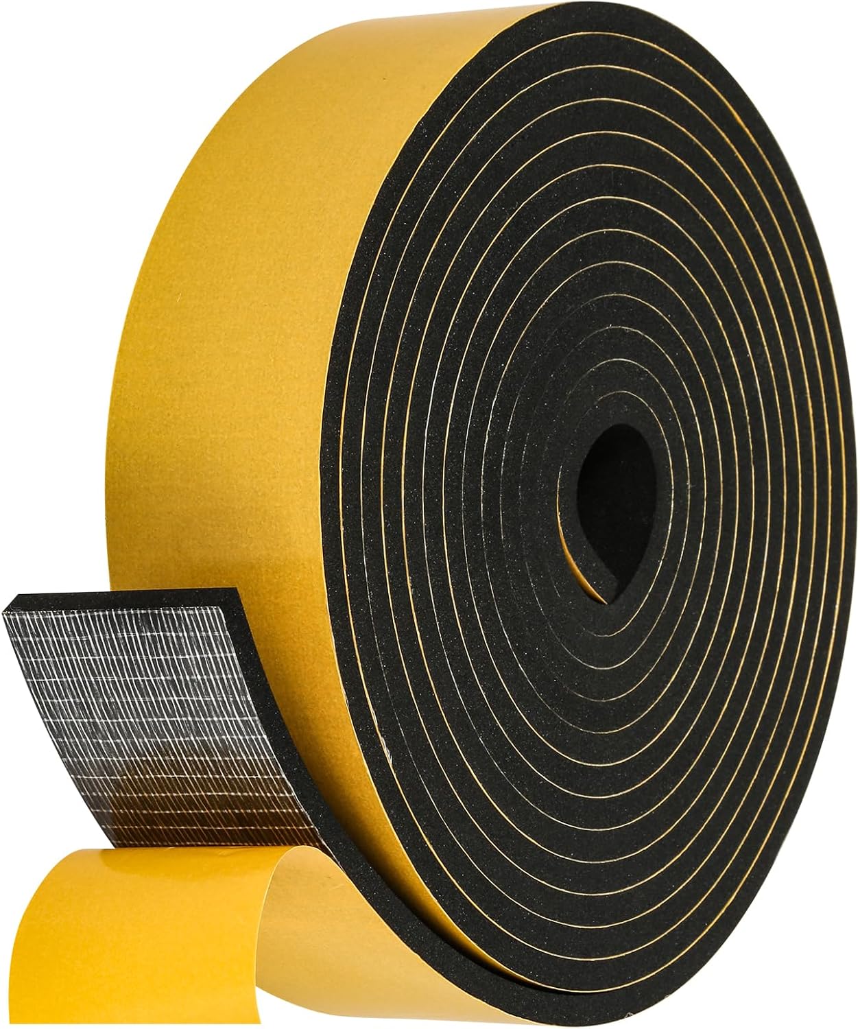 Weather Stripping Seal (2 Inch X 1/4 Inch) for Door Window, 16Feet High Density Foam Tape, Soundproofing, Insulation Strip, Door Sealers for Door Frame- Black