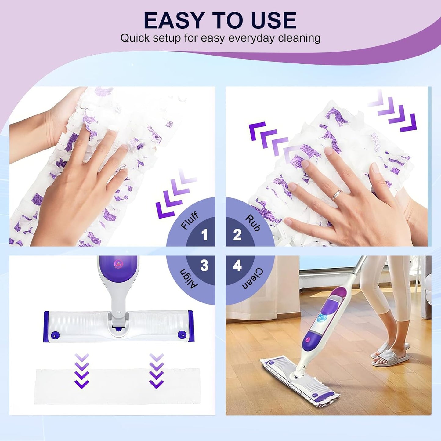 32 Pcs 5X Cleaning Power Mop Refills for Swiffer Power Mop, Unscented 14-Layer Thickened Disposable Mopping Pad Refills, for All Finished Floors