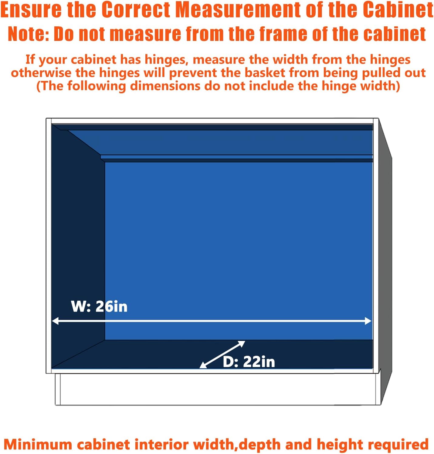 Pull Out Cabinet Organizer 25½" W x 21½" D, Heavy Duty Cabinet Pull Out Shelves, Slide Out Drawers Organization for Kitchen Cabinets Bathroom